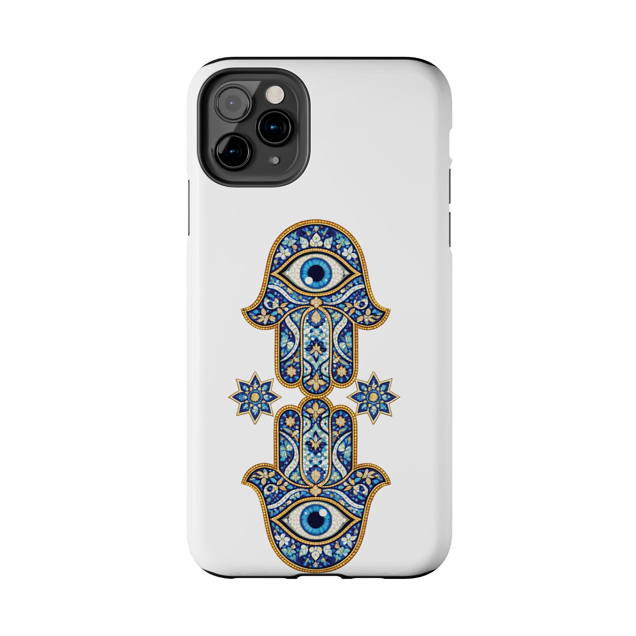 Hamsa Eye Tough Phone Case — Blue Mosaic Protective Phone Cover