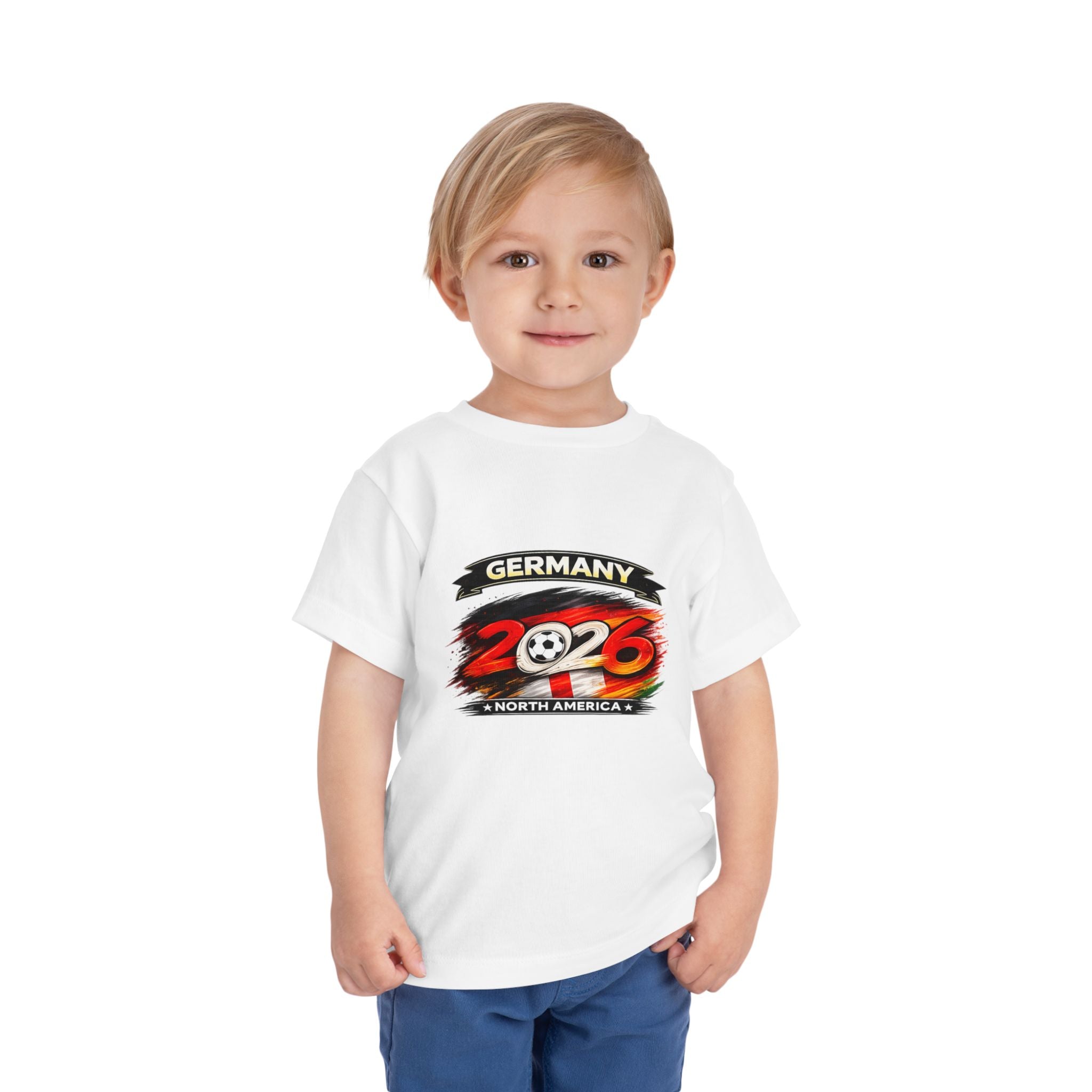 Germany 2026 Toddler Tee - Soccer Cup Fan Shirt with German Flags