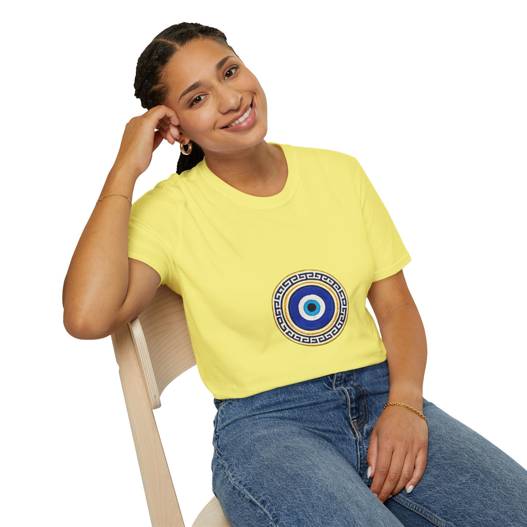 Evil Eye Crescent Lantern T‑Shirt — Protective Nazar Tee with Moon Lantern Design