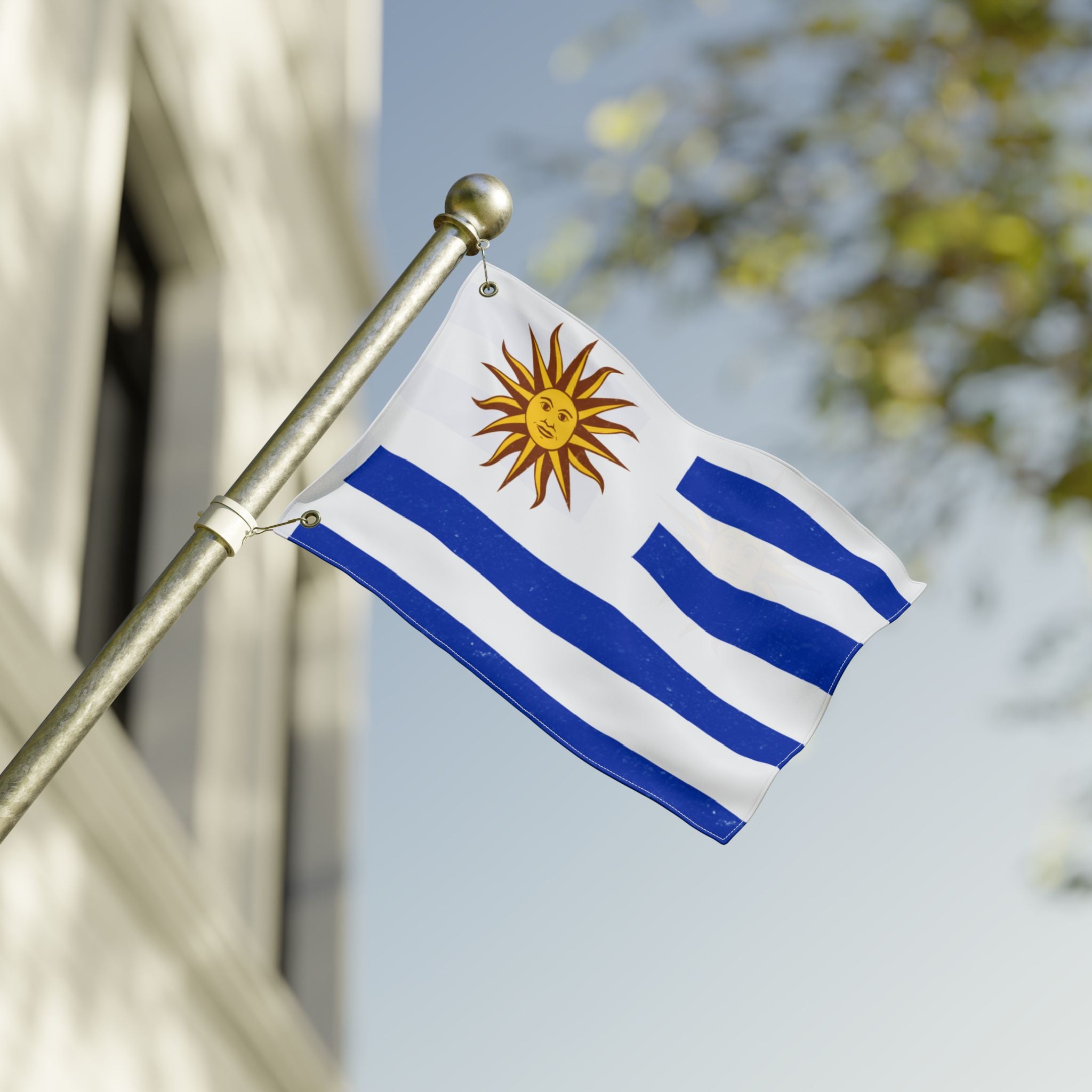 Uruguay Double-Sided Outdoor Flag — Sun of May Design, Durable Grommets