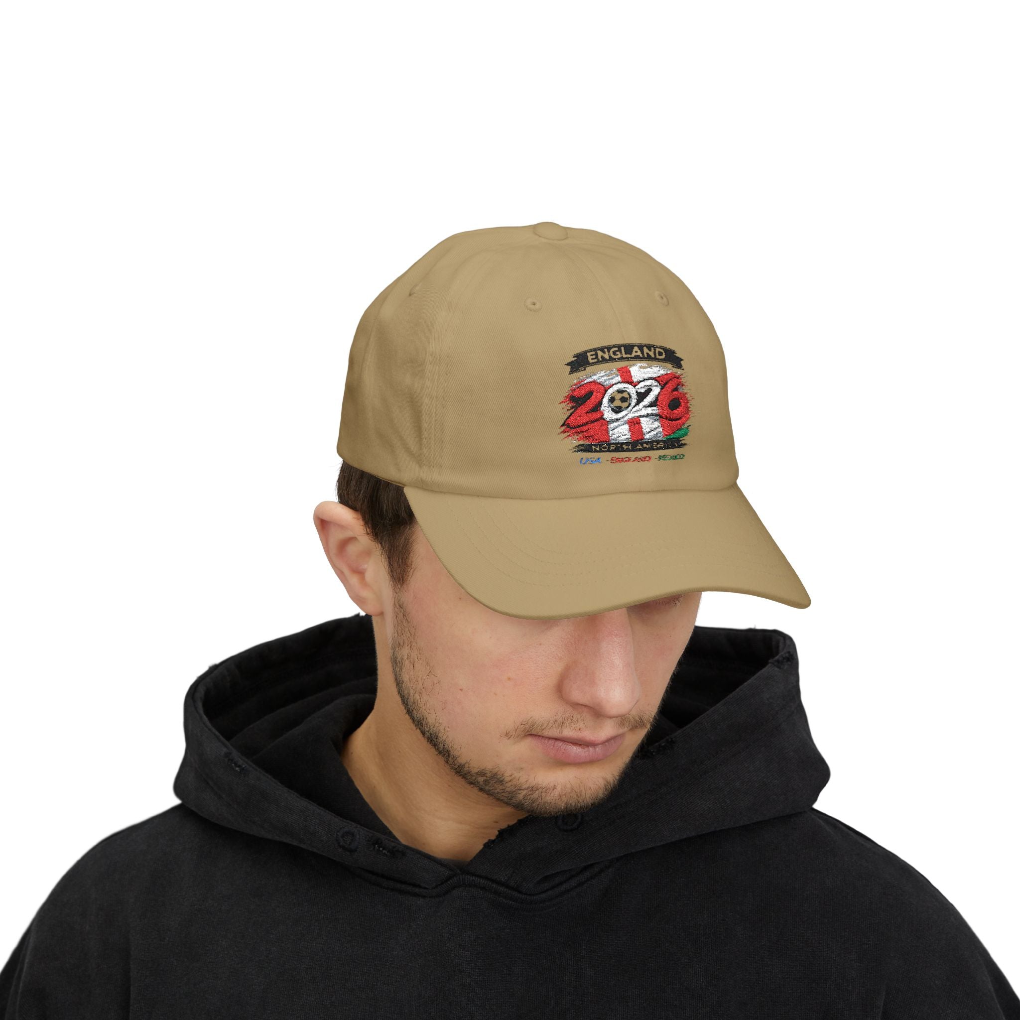 England 2026 Soccer Dad Cap — Retro Flag Embroidered Baseball Hat