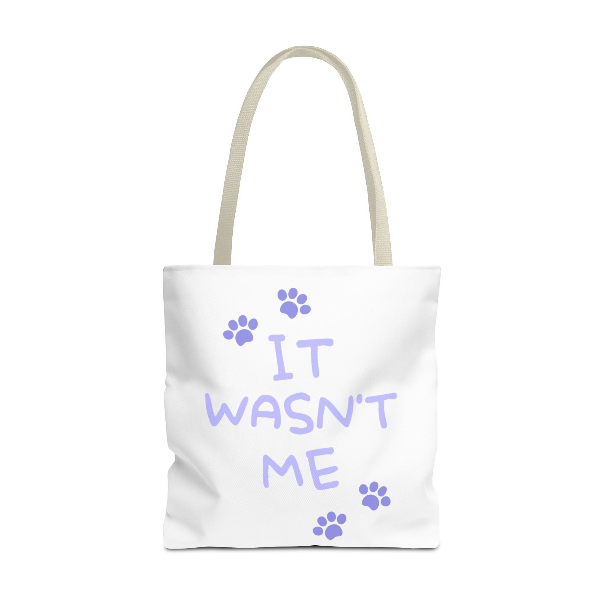 Cat Paw Print Tote — "It Wasn't Me" Funny Cat Tote Bag