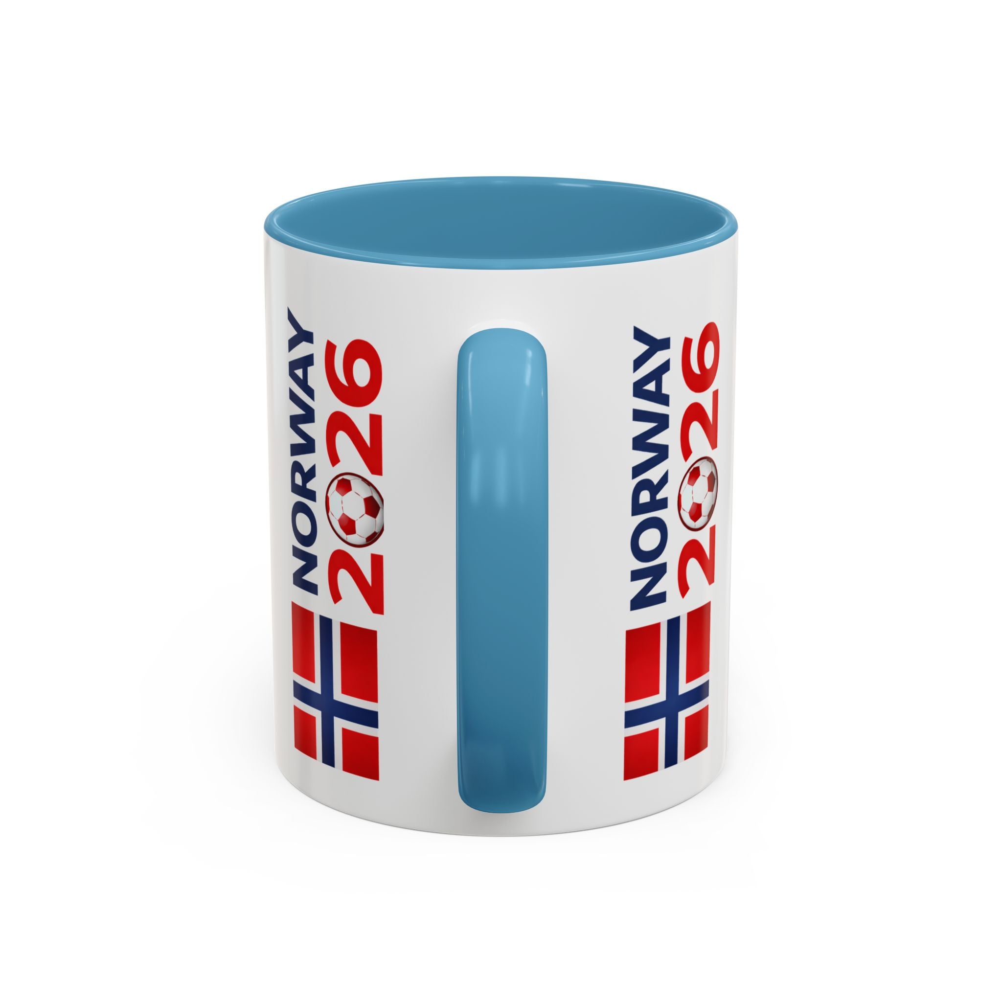 Norway Flag Accent Coffee Mug – Norway 2026 Soccer Fan Ceramic Mug (11/15oz)