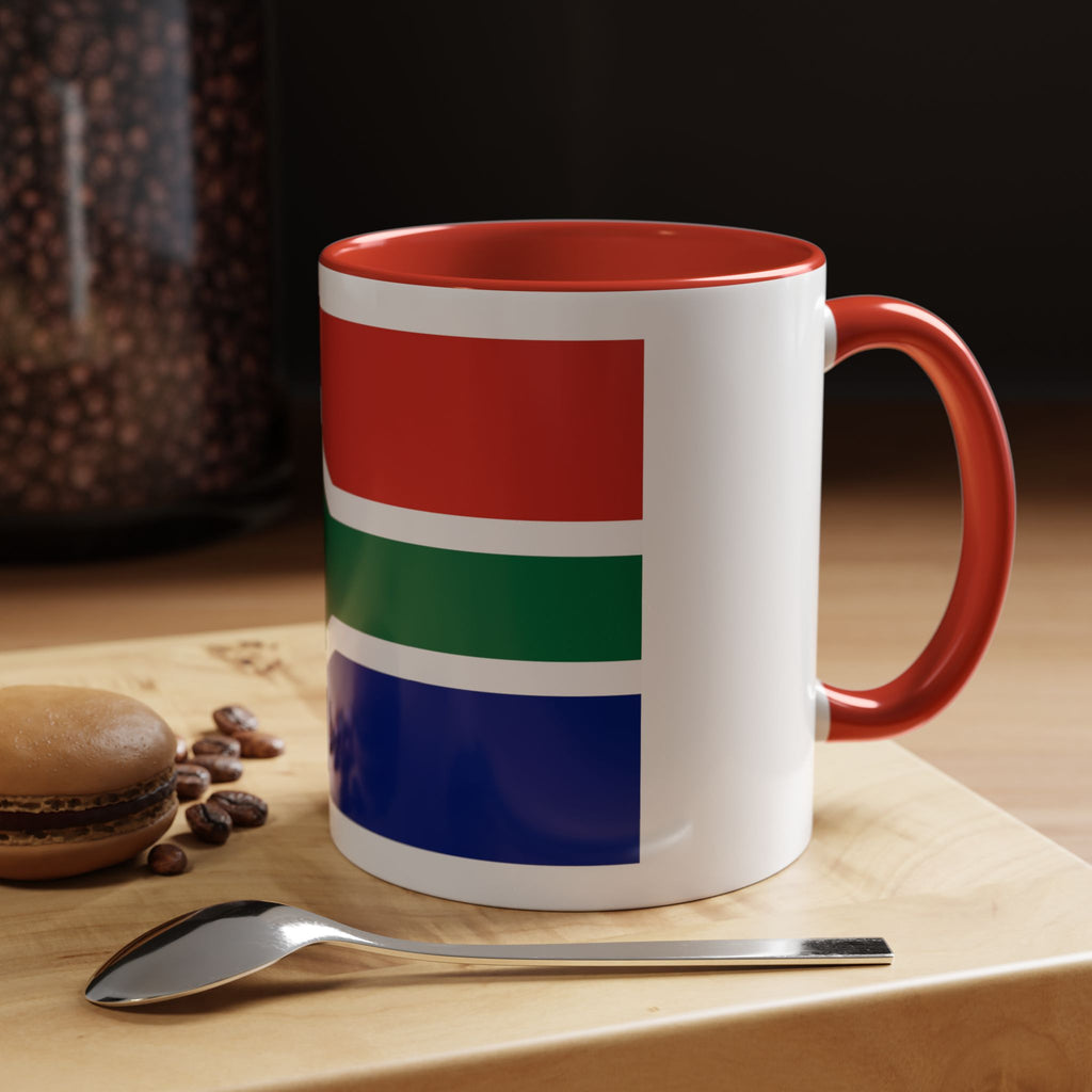 South Africa Flag Accent Coffee Mug — 11/15oz Patriotic Ceramic Cup