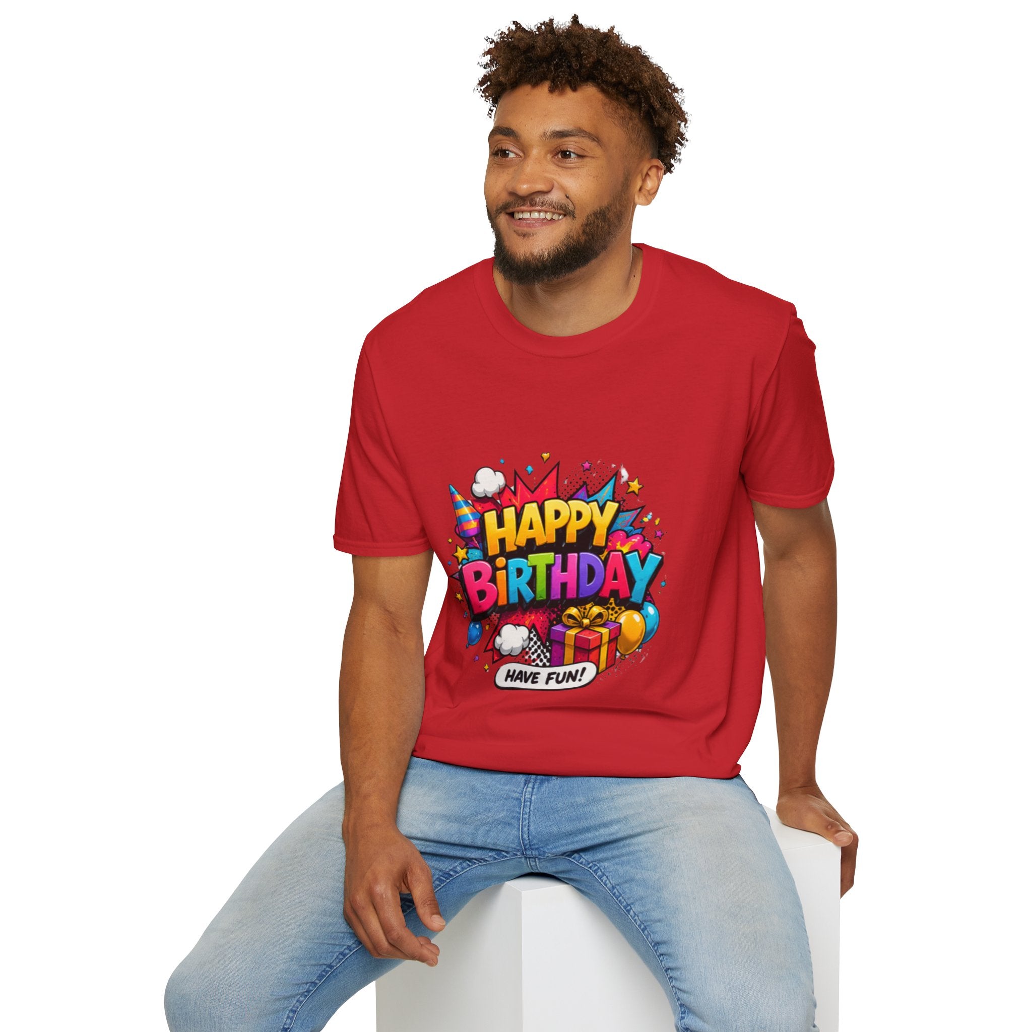 Happy Birthday Have Fun" Colorful Party Tee