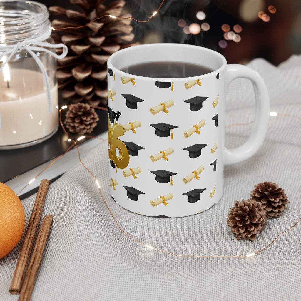 Class of 2026 Graduation Mug – Gold Balloon Year Coffee Cup (11oz/15oz)