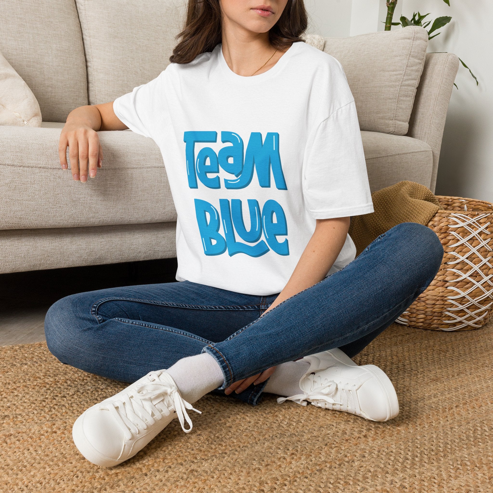 Team Blue Baby Gender T-Shirt — Retro Wave Graphic Tee