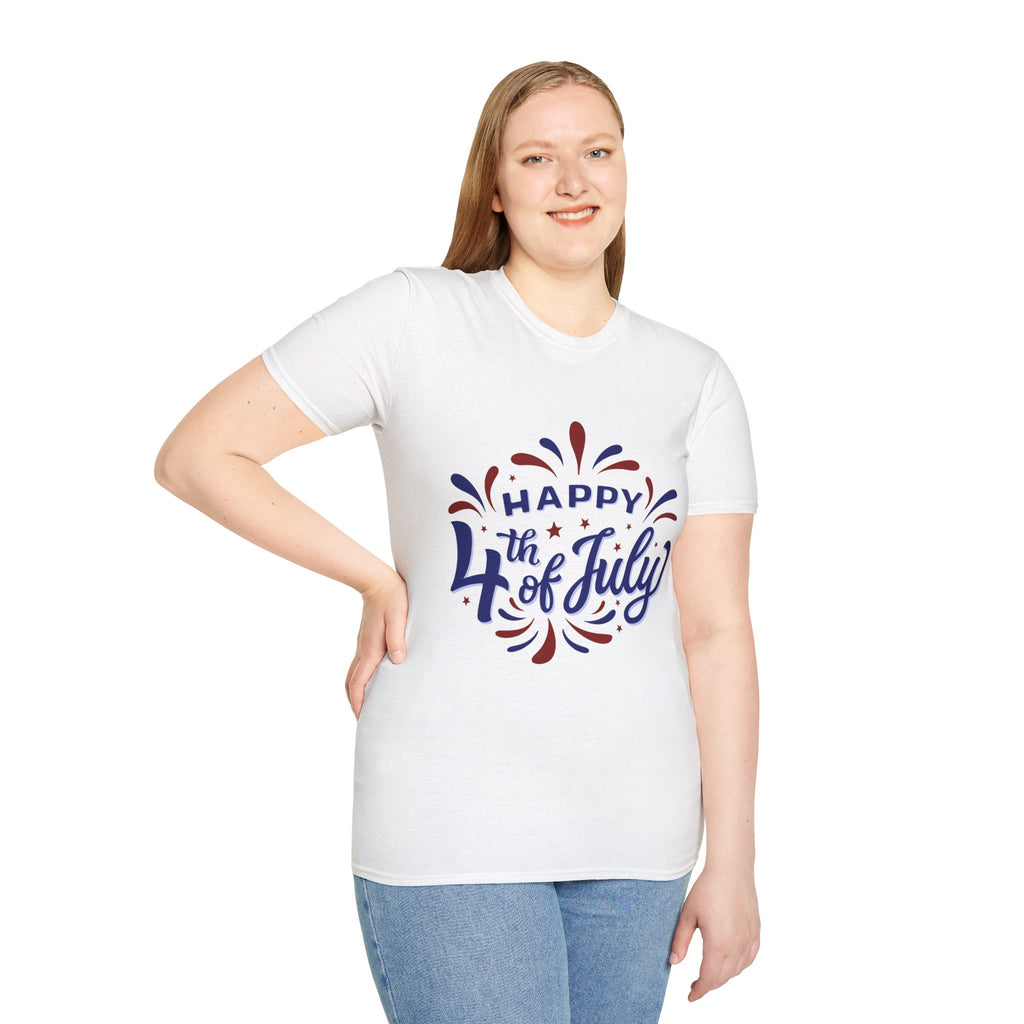 Happy 4th of July T-Shirt — Patriotic Fireworks Independence Day Tee
