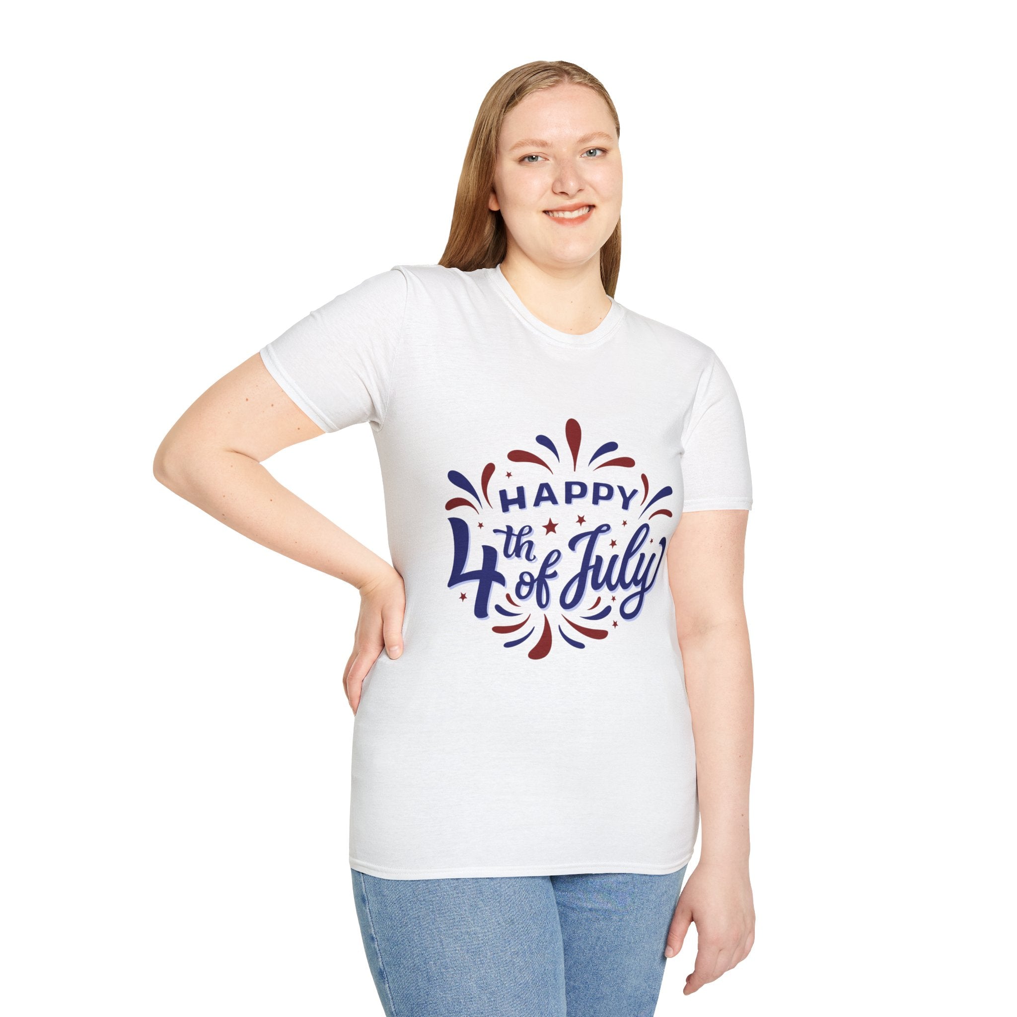 Happy 4th of July T-Shirt — Patriotic Fireworks Independence Day Tee