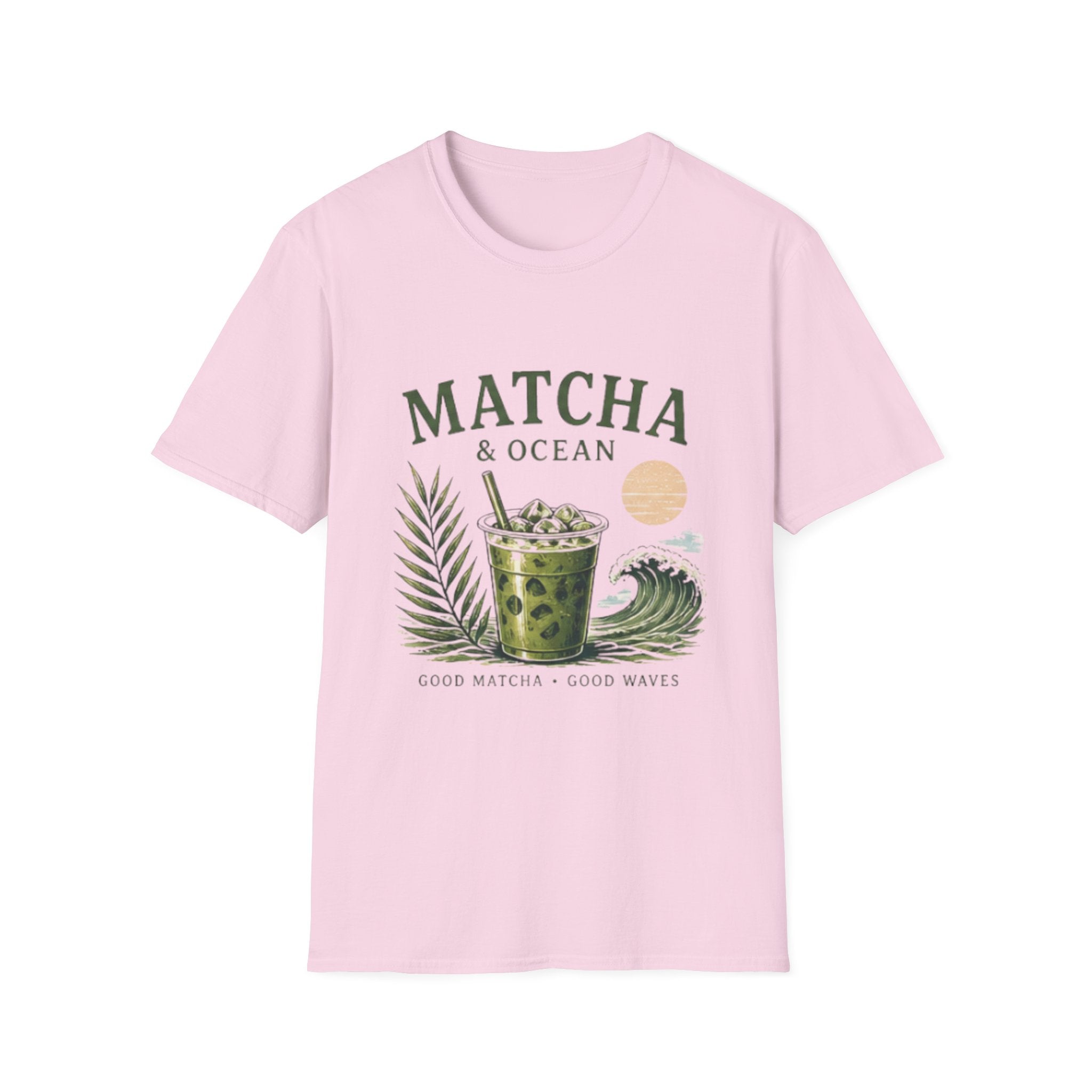 Matcha & Ocean Graphic unisex T-Shirt — Matcha Lovers Tropical Vibe Tee