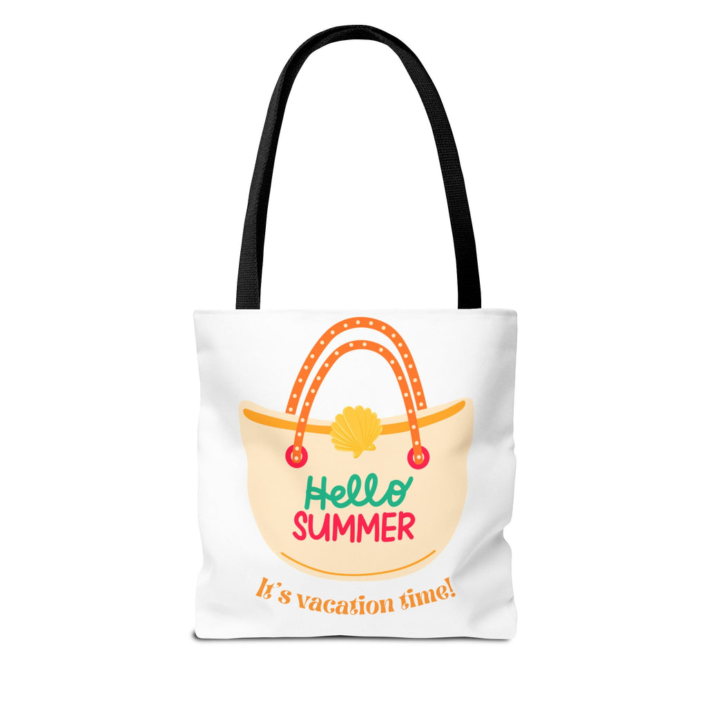 Hello Summer Tote Bag — "It's Vacation Time!" Beach Canvas Tote