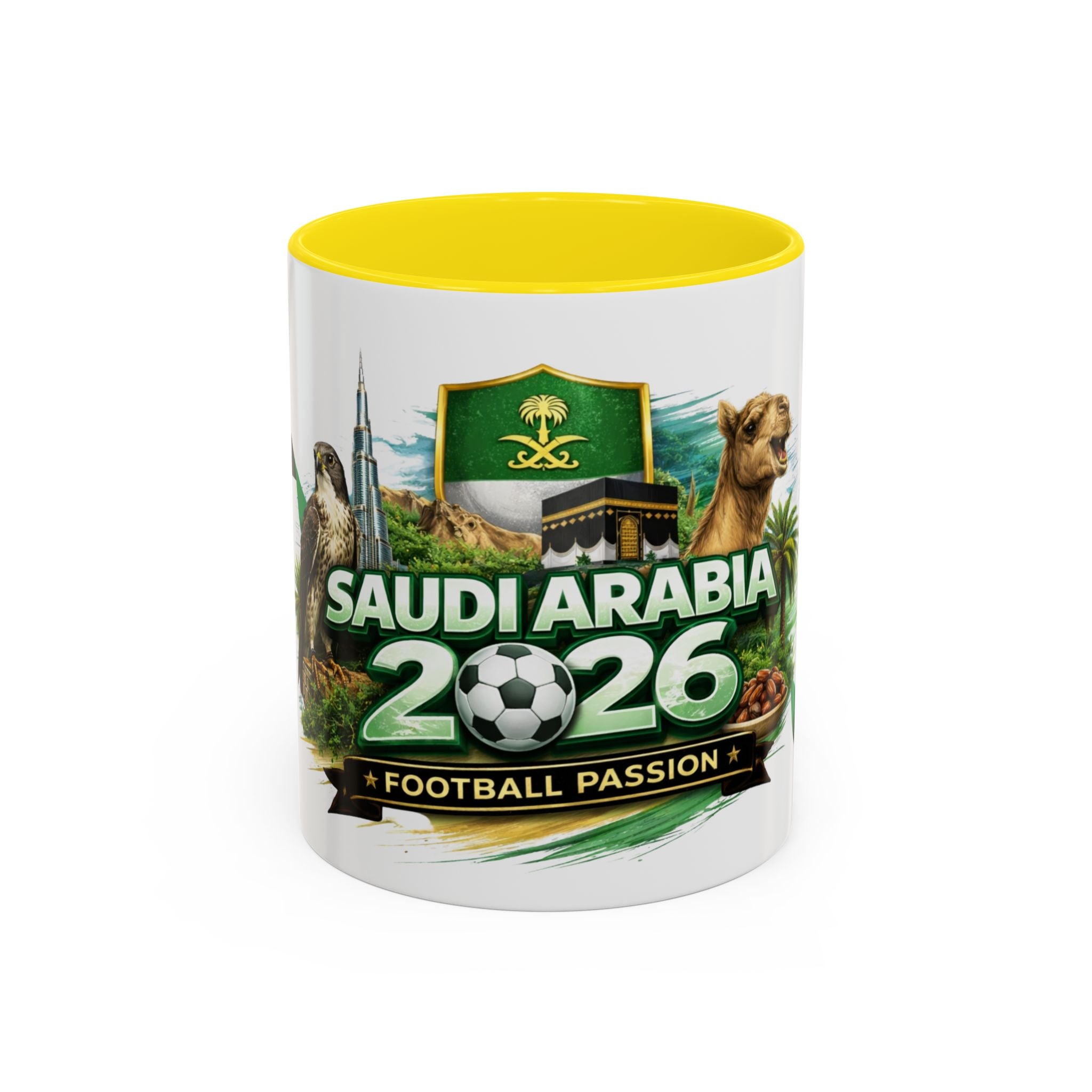 Saudi Arabia 2026 Football Passion Accent Coffee Mug – Cup Soccer Fan Gift