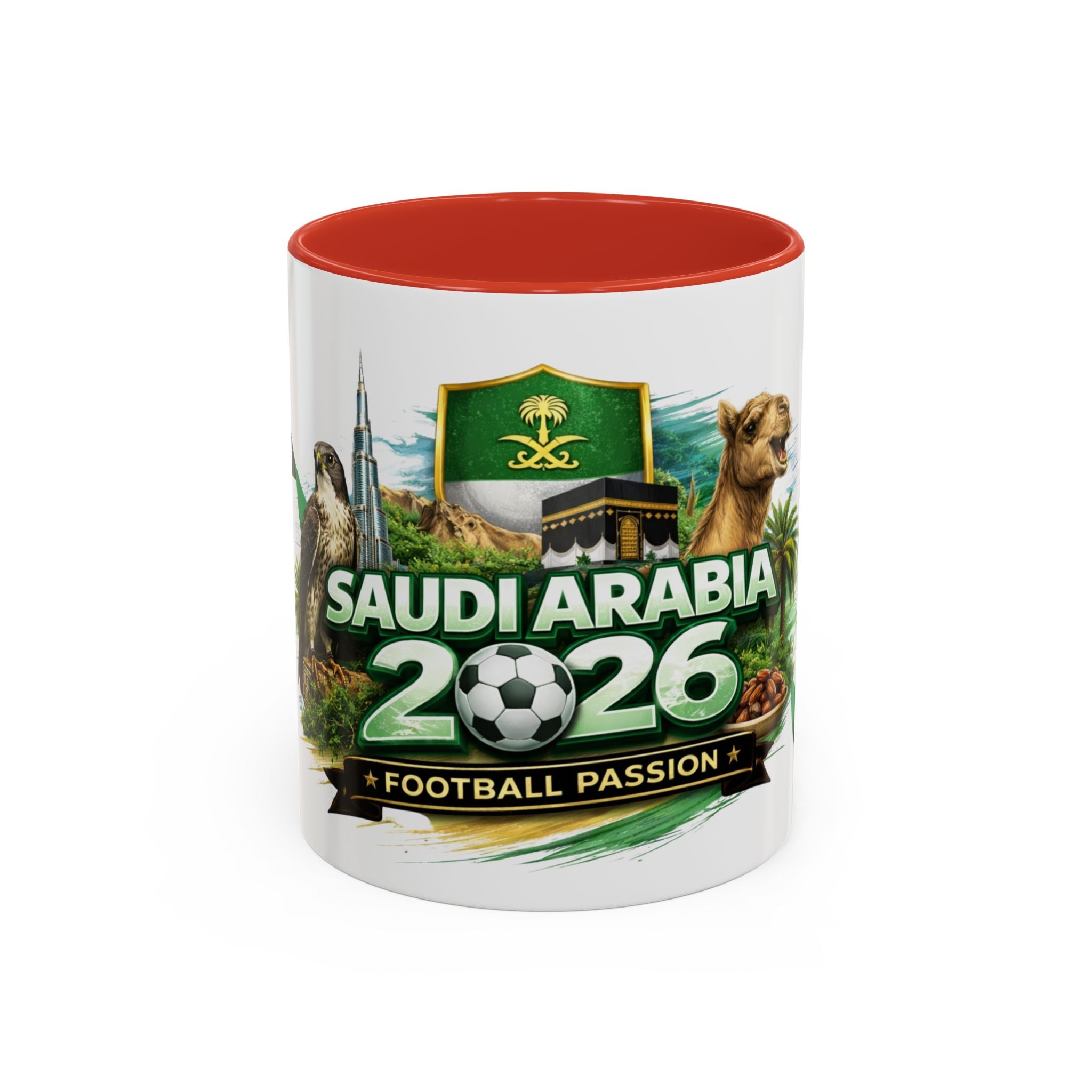 Saudi Arabia 2026 Football Passion Accent Coffee Mug – Cup Soccer Fan Gift