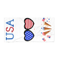 USA Hearts Patriotic Beach Towel — American Flag Sunglasses & Ice Cream 4th of July Towel