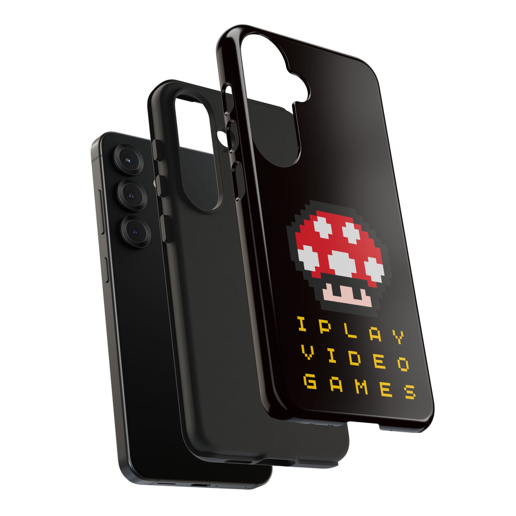 I Play Video Games Pixel Mushroom Phone Case — Tough Protective Gamer Case