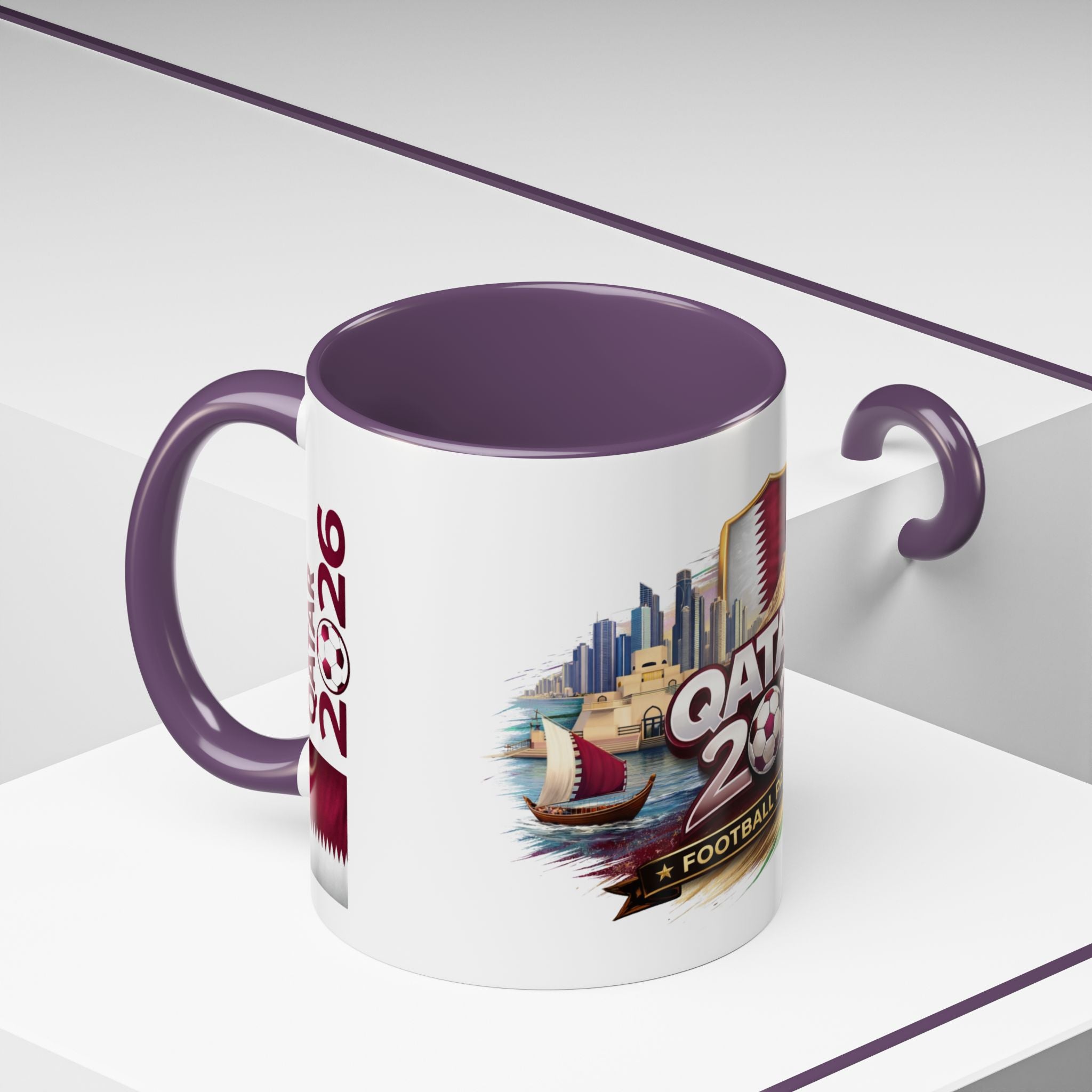 Qatar 2026 Football Passion Accent Coffee Mug (11/15oz)