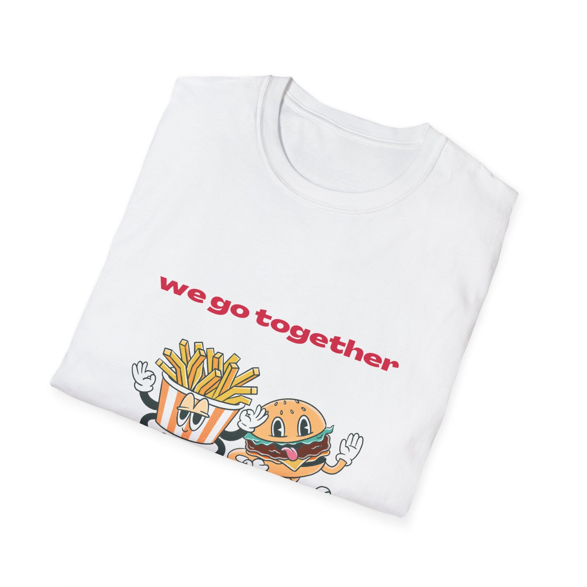 Burger & Fries Graphic T-Shirt — "We Go Together" Cute Matching Tee