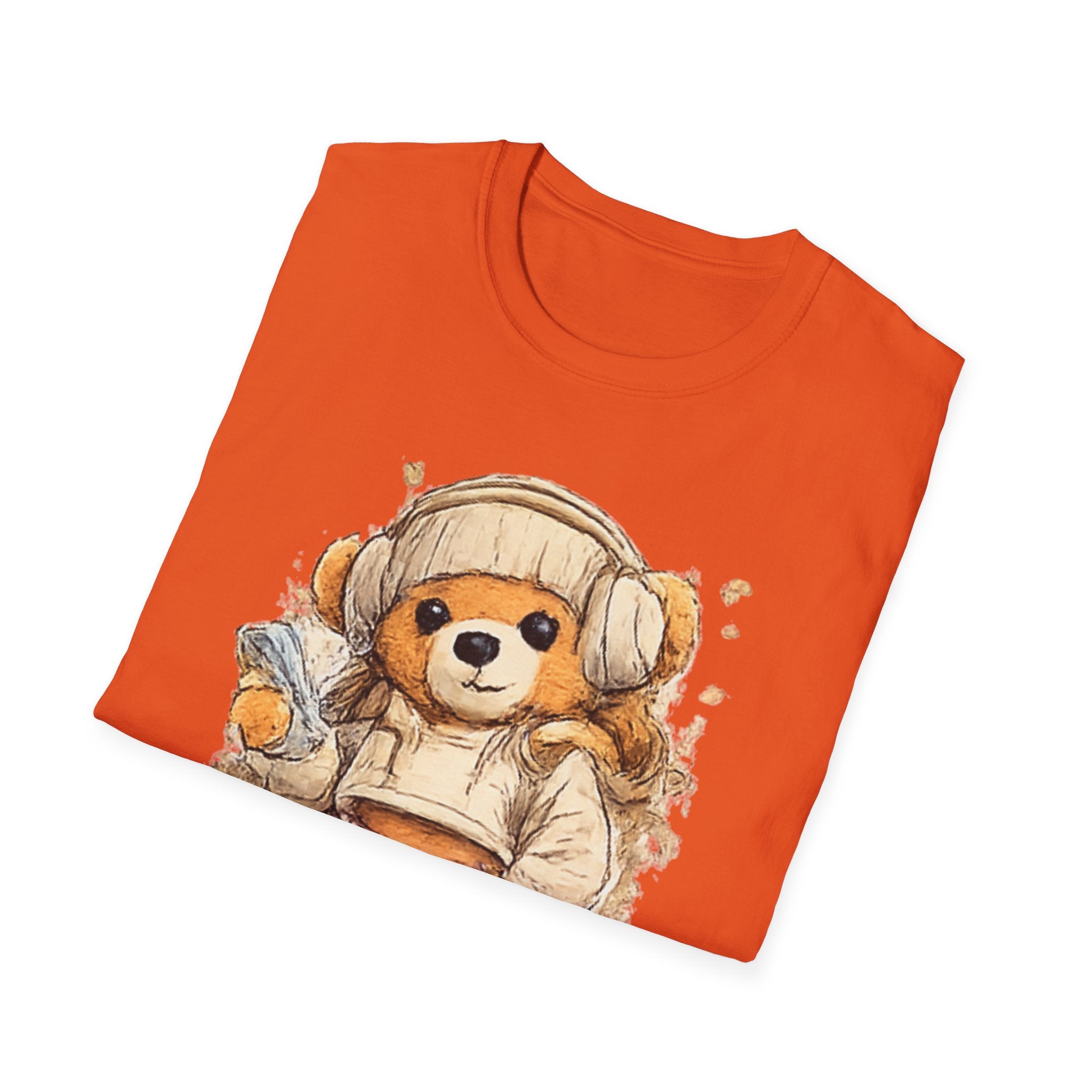 Cute Bear in Cozy  with headphone Outfit T-Shirt