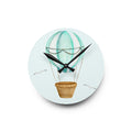 Acrylic Wall Clock — Mint Hot Air Balloon Nursery Clock