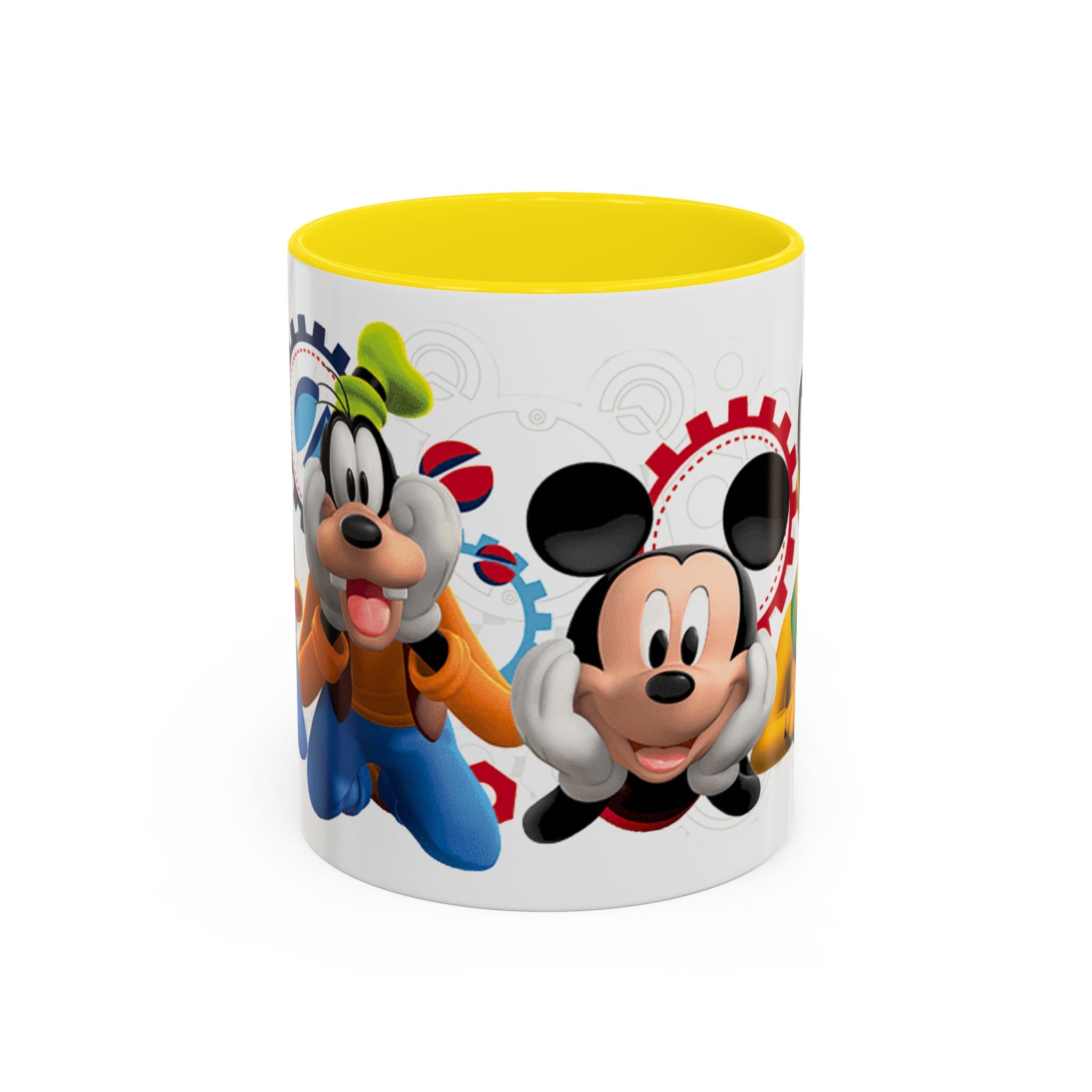 Disney Mickey & Friends Accent Coffee Mug – Mickey, Goofy & Pluto Cartoon Gift (11oz)