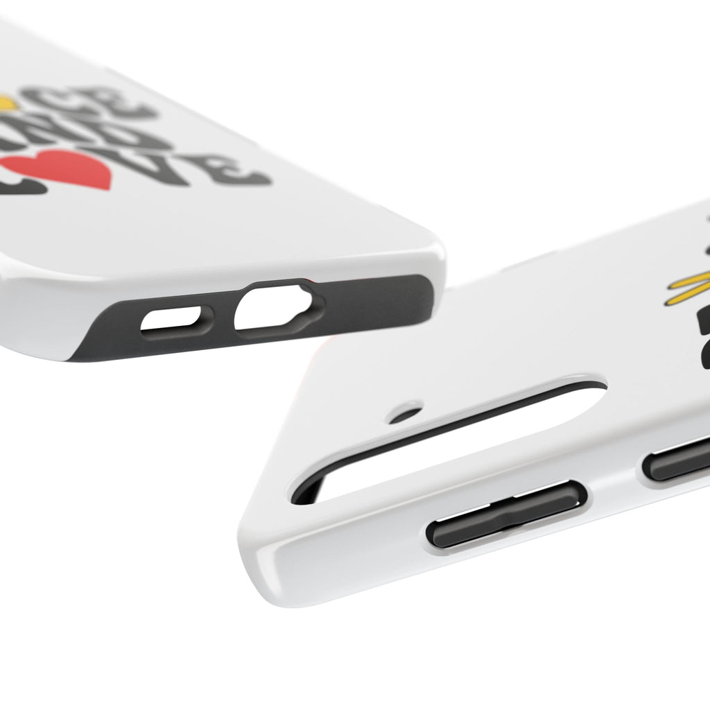 Peace and Love Tough Phone Case — Retro Peace Sign & Heart Protective Cover