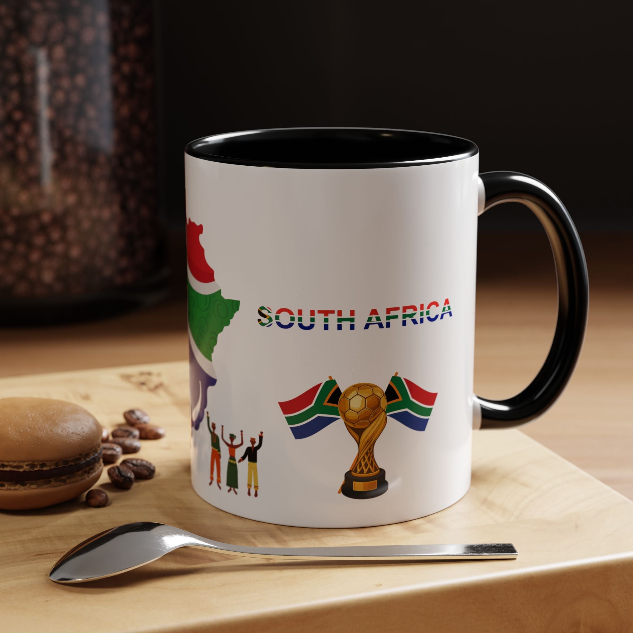 South Africa Coffee Mug — Map, Flag & Trophy Design (11/15oz)