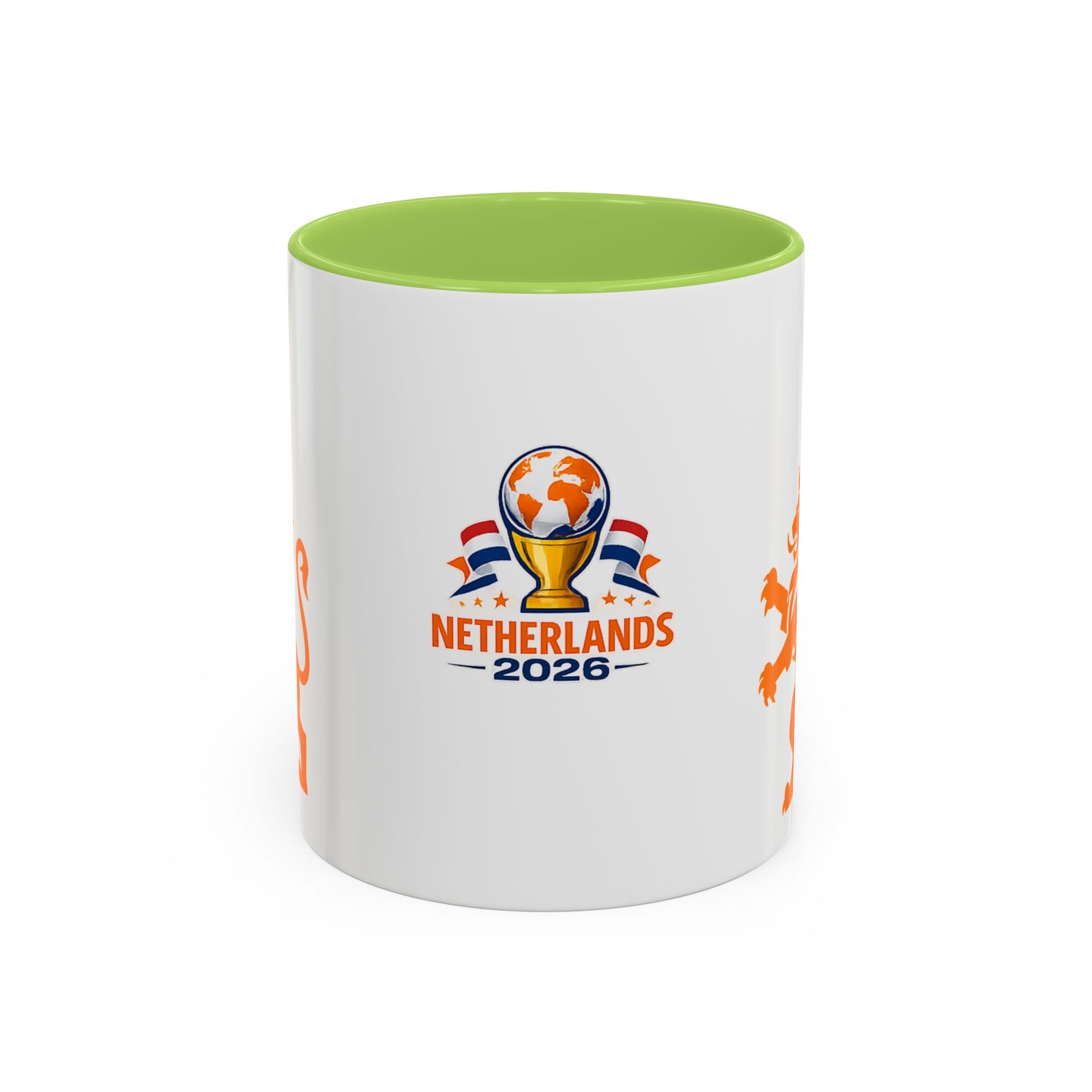 Netherlands 2026 Soccer Fan Coffee Mug — Orange Lion Accent Mug