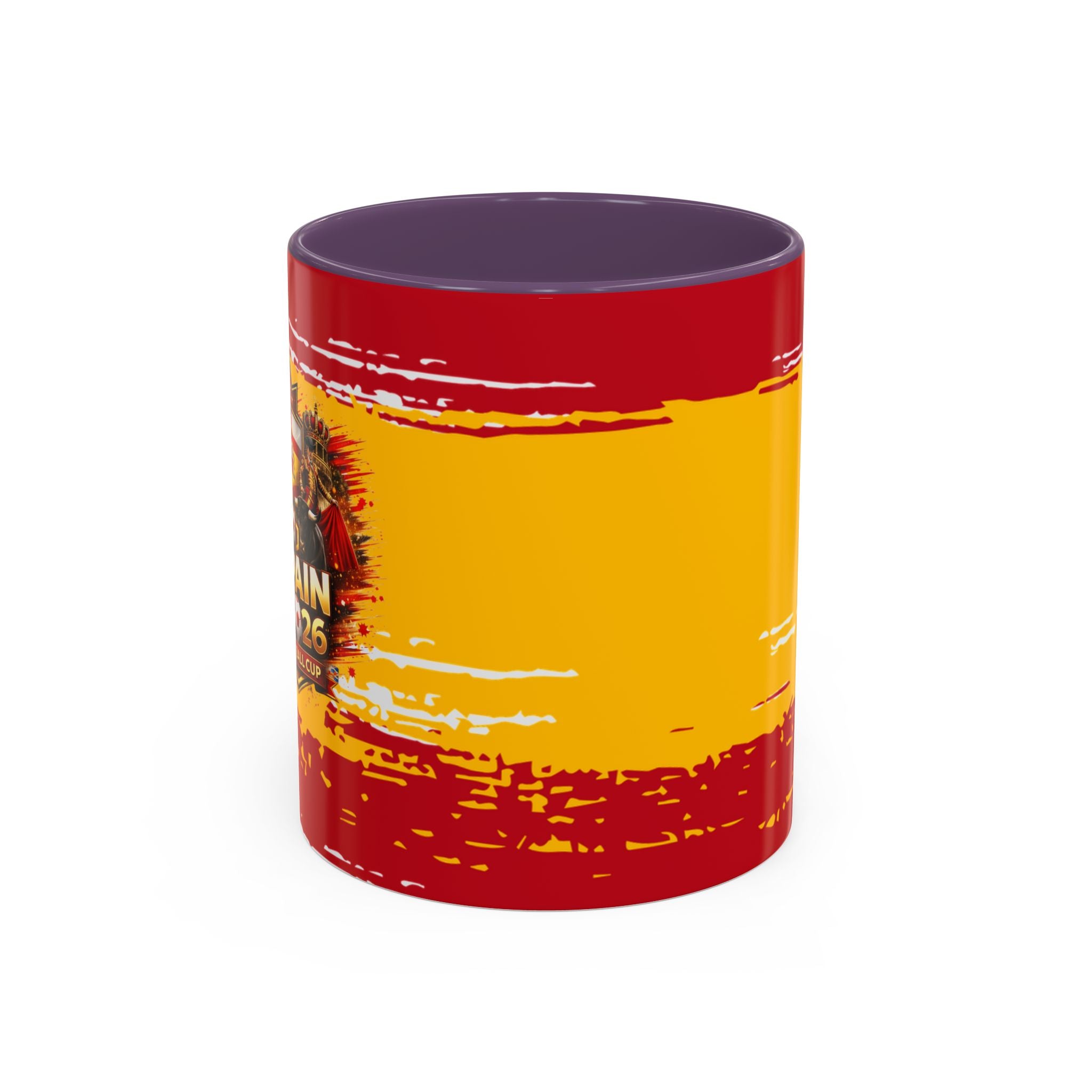Spanish Flag Accent Coffee Mug – Bold Red & Gold Brushstroke Ceramic Mug