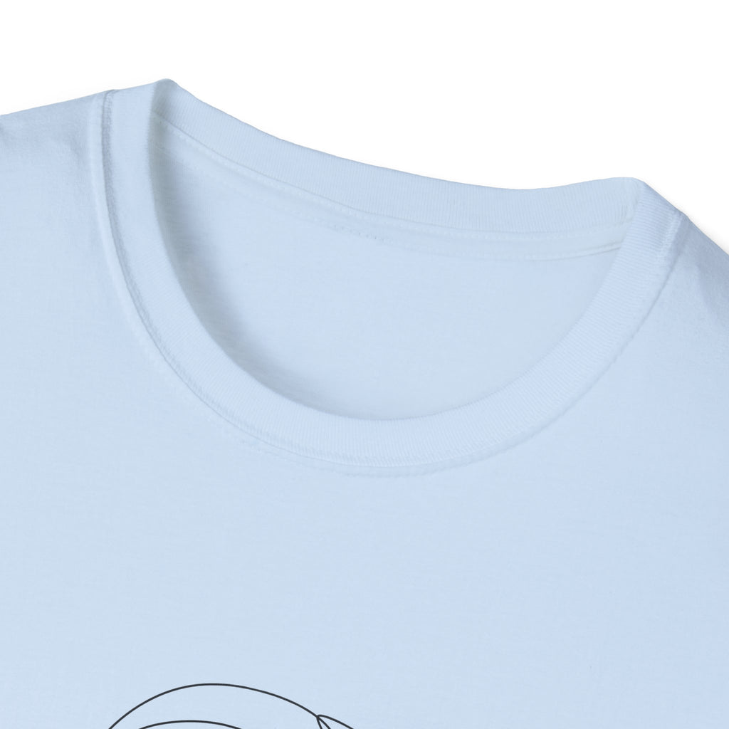 Minimal Line Art Face T‑Shirt — Abstract Floral Mask Graphic