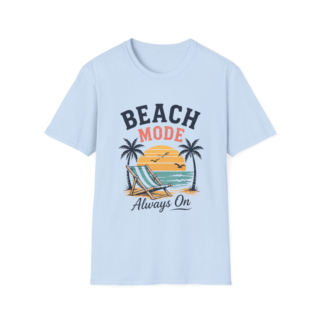 Beach Mode unisex T-Shirt — "Always On" Vintage Sunset Beach Graphic