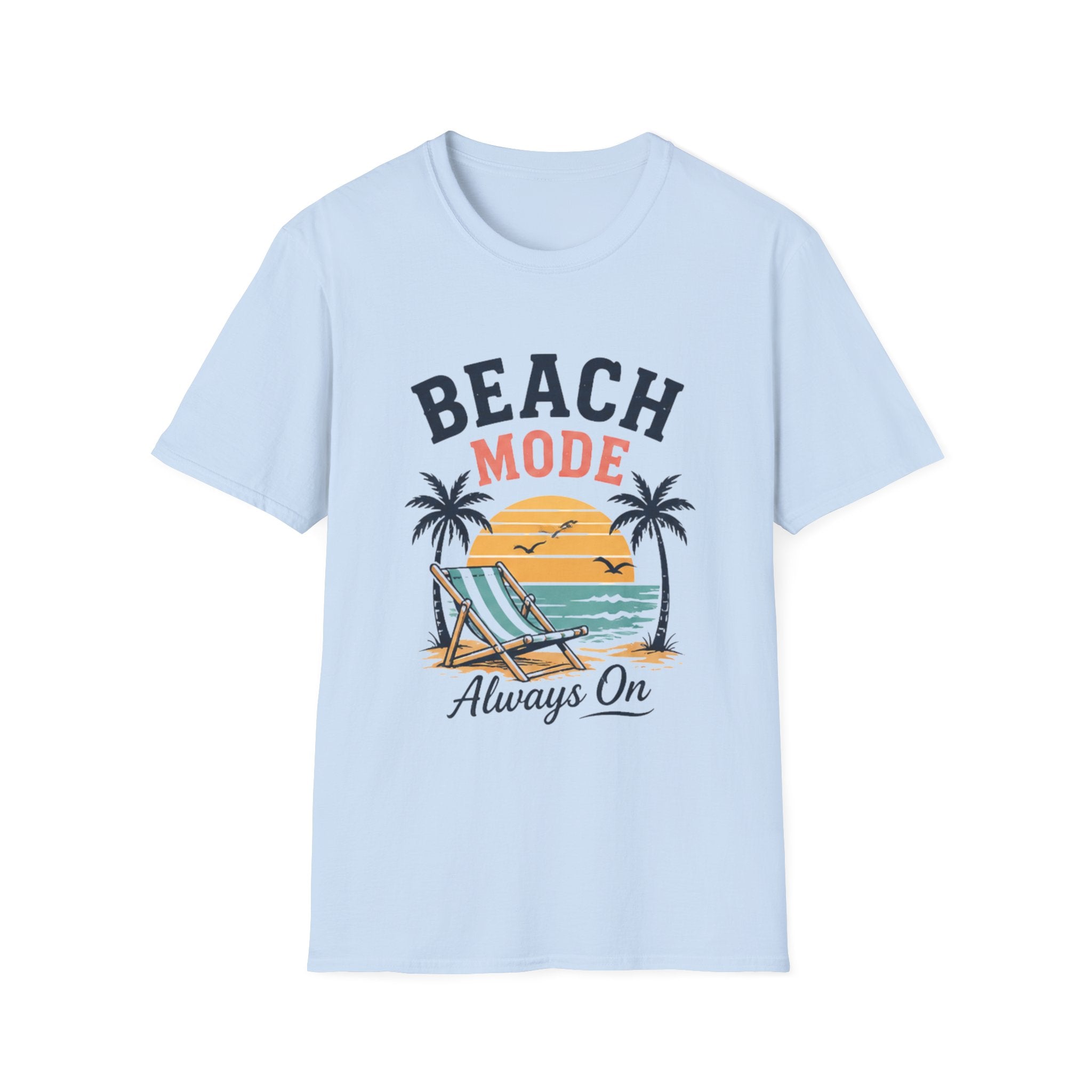 Beach Mode unisex T-Shirt — "Always On" Vintage Sunset Beach Graphic