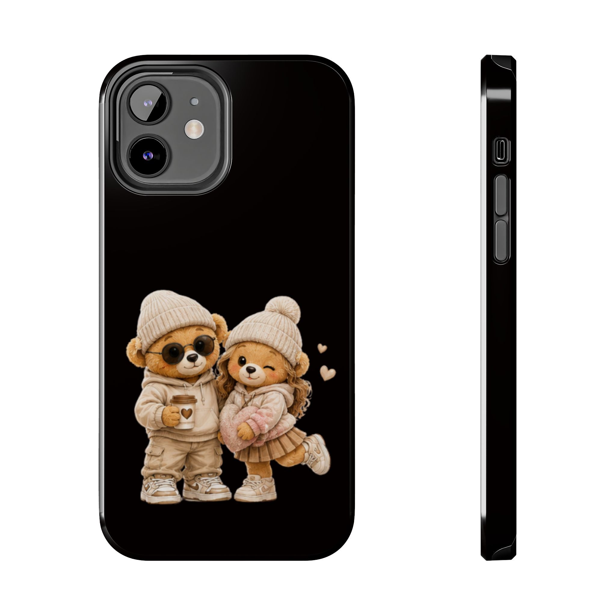 Cute Couple Bears Tough Phone Case — Cozy Winter Bear Phone Cover