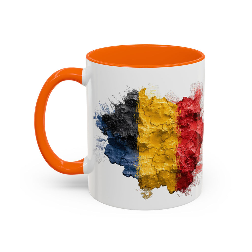 Belgium Flag Coffee Mug – Distressed Watercolor Accent Mug (11/15oz)