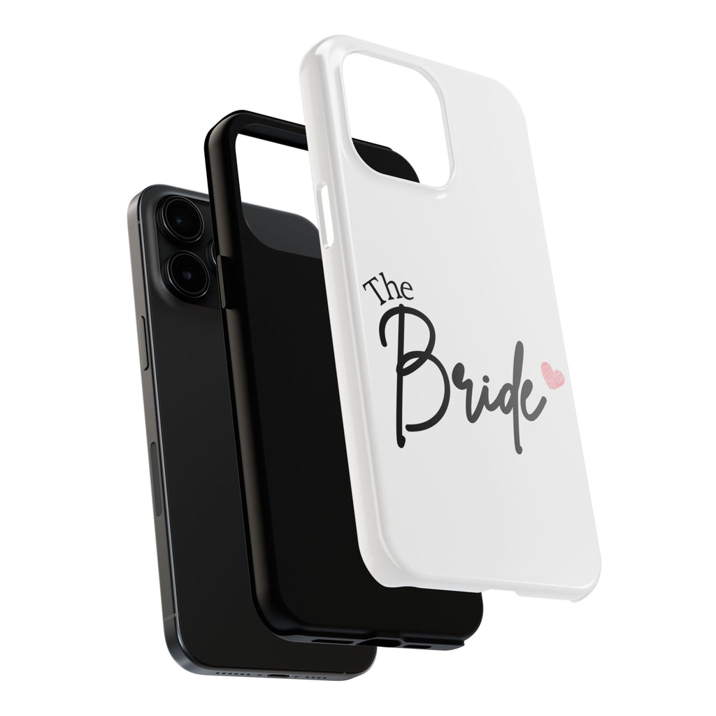 Bride Tough Phone Case — "The Bride" Script with Pink Heart | Bachelorette & Wedding Accessory