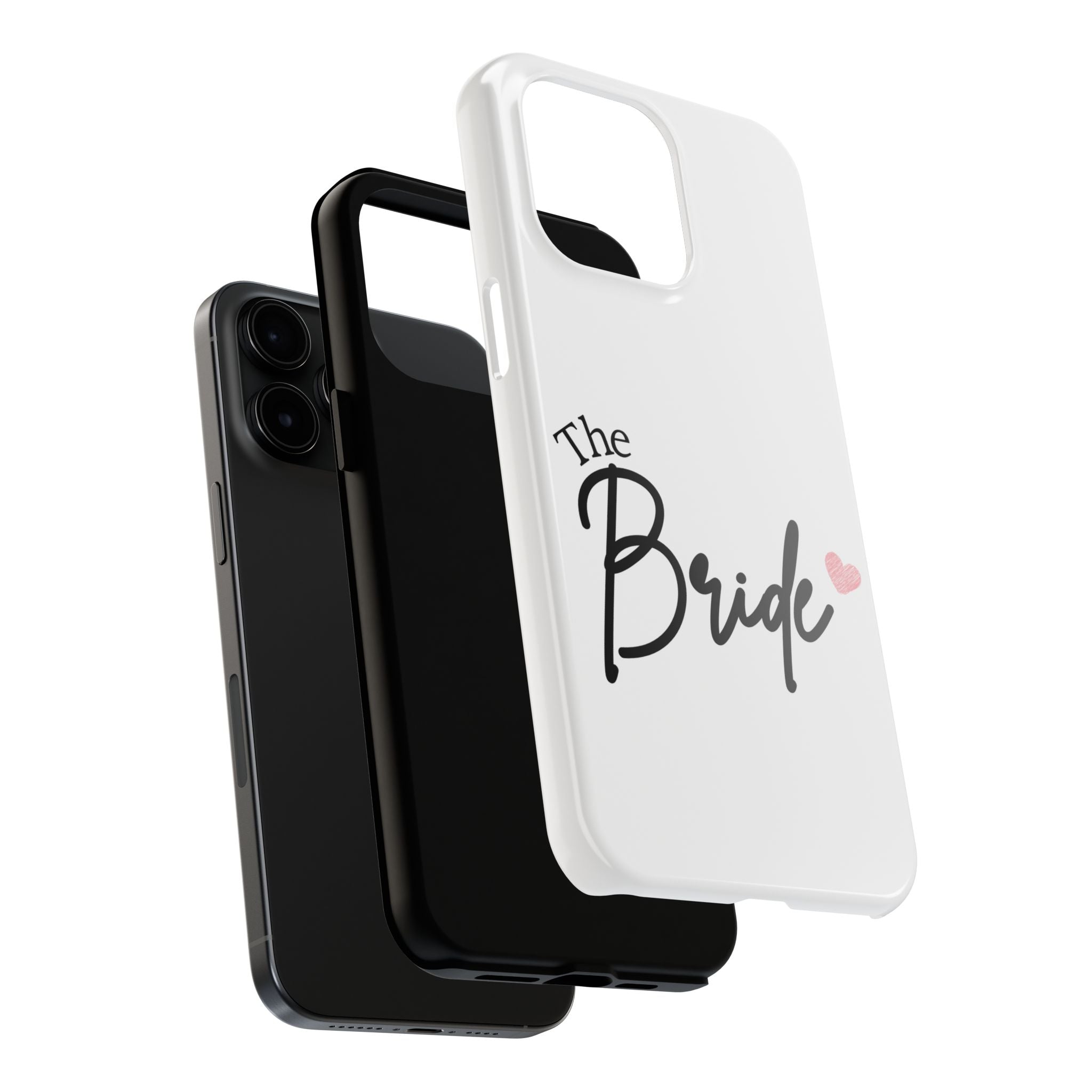 Bride Tough Phone Case — "The Bride" Script with Pink Heart | Bachelorette & Wedding Accessory