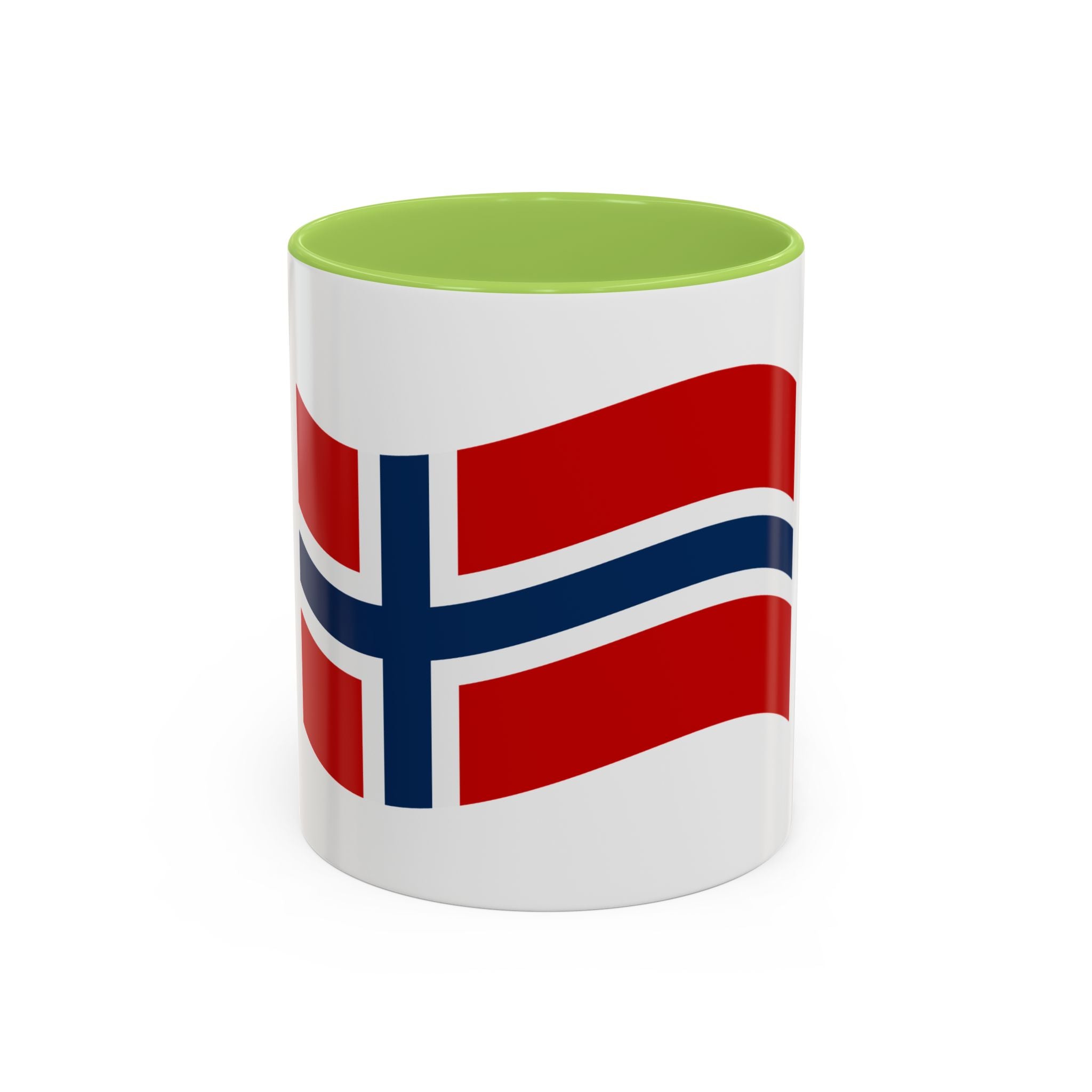 Norway Flag Accent Coffee Mug – Norway 2026 Soccer Fan Ceramic Mug (11/15oz)