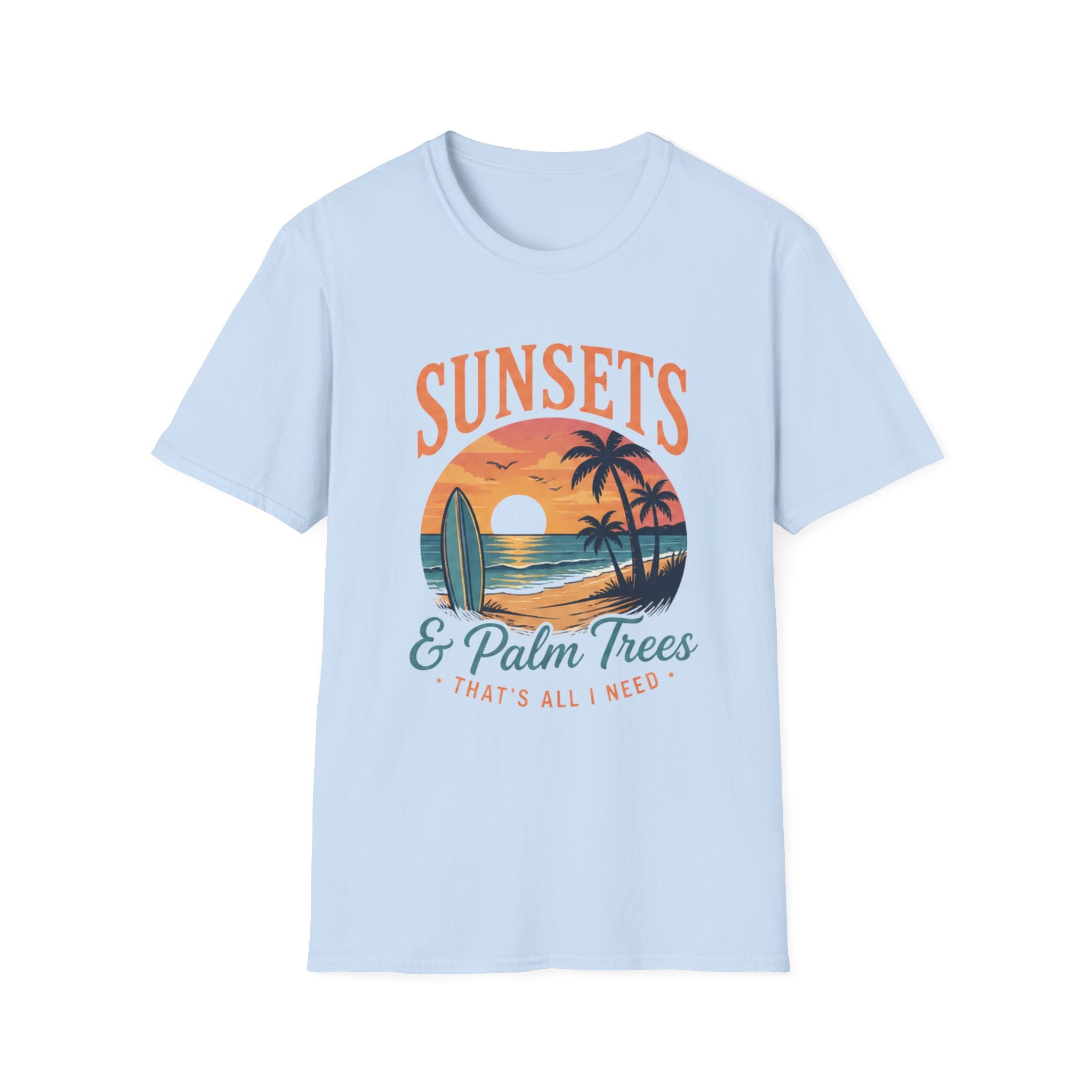 Sunsets & Palm Trees unisex T-Shirt — Tropical Surf Retro Tee