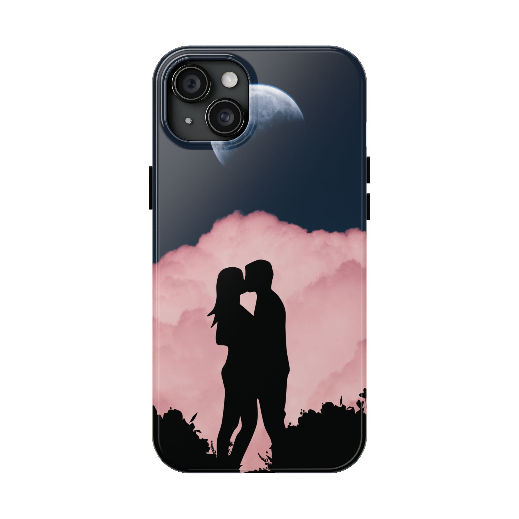 Tough Phone Case — Romantic Couple Silhouette with Moon & Pink Cloud