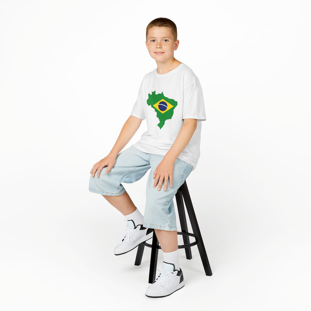 Brazil  Kids Tee — Brazil Map & 2026 Cup Badge