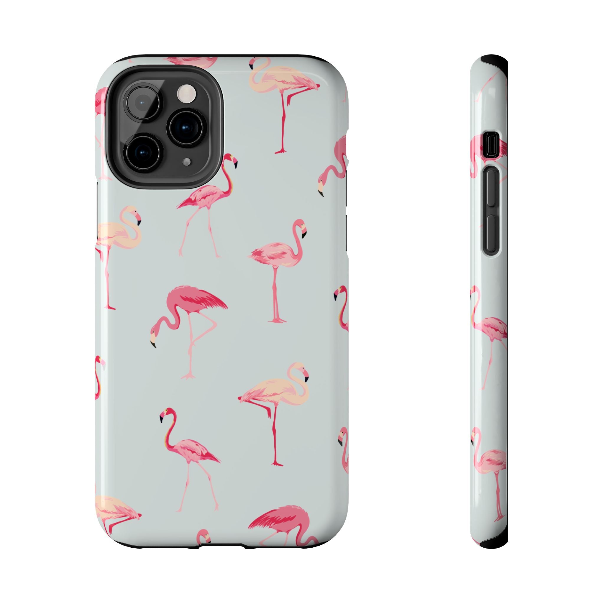 Flamingo Pattern Tough Phone Case — Cute Pink Birds Protective Phone Cover