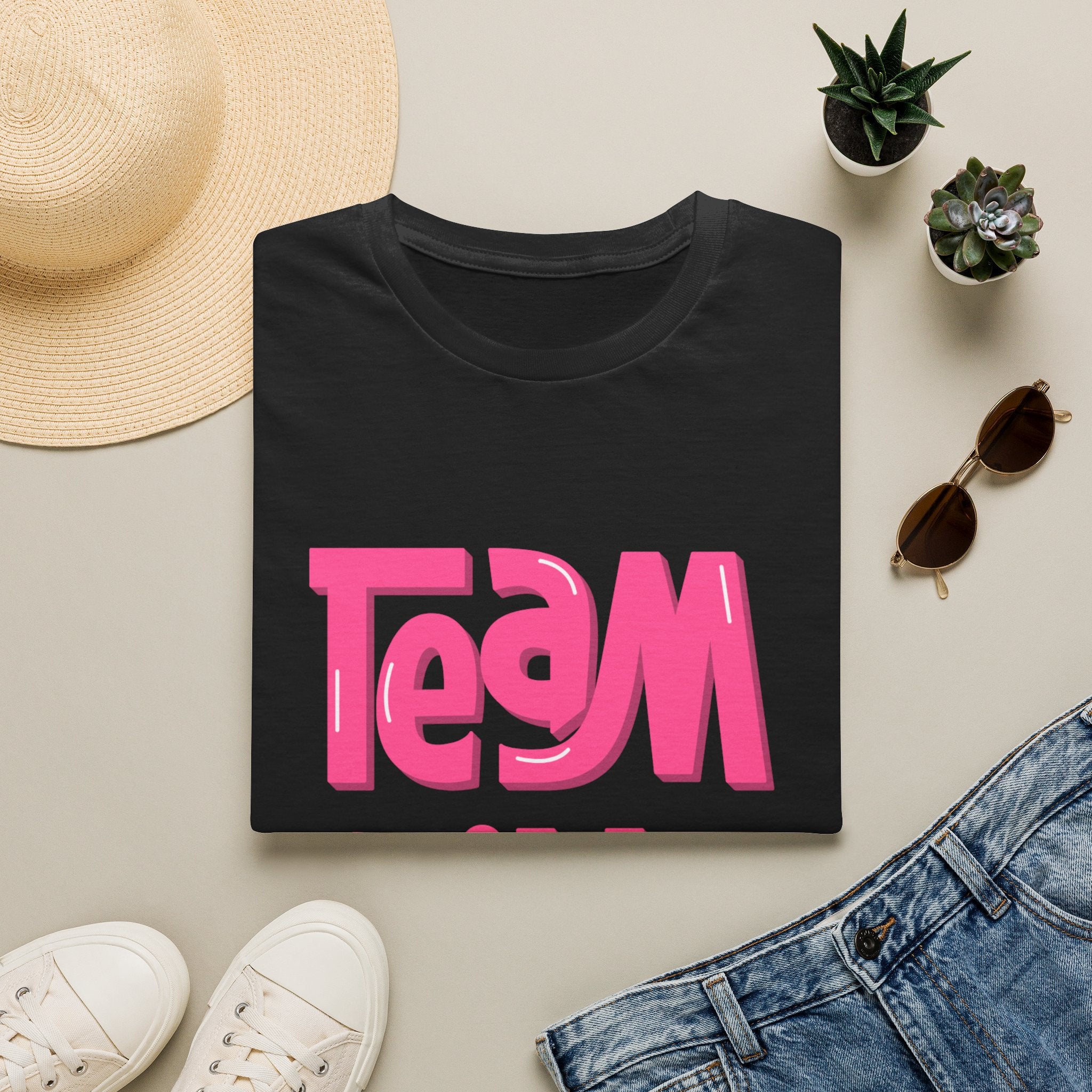 Team Pink T-Shirt — Retro Bold Graphic Tee for Breast Cancer Awareness & Girls’ Events