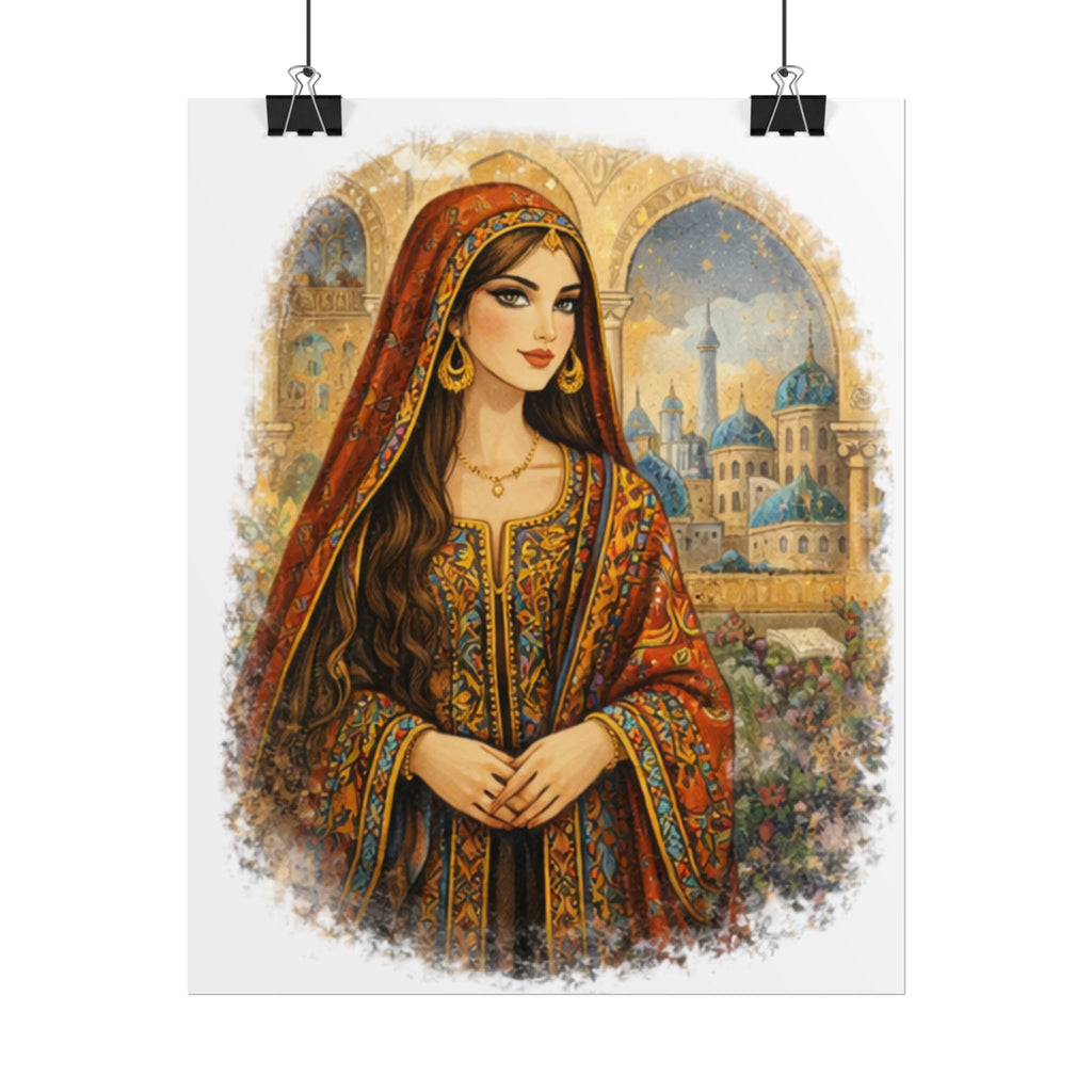 Rolled Poster — Elegant Middle Eastern Princess Art Print