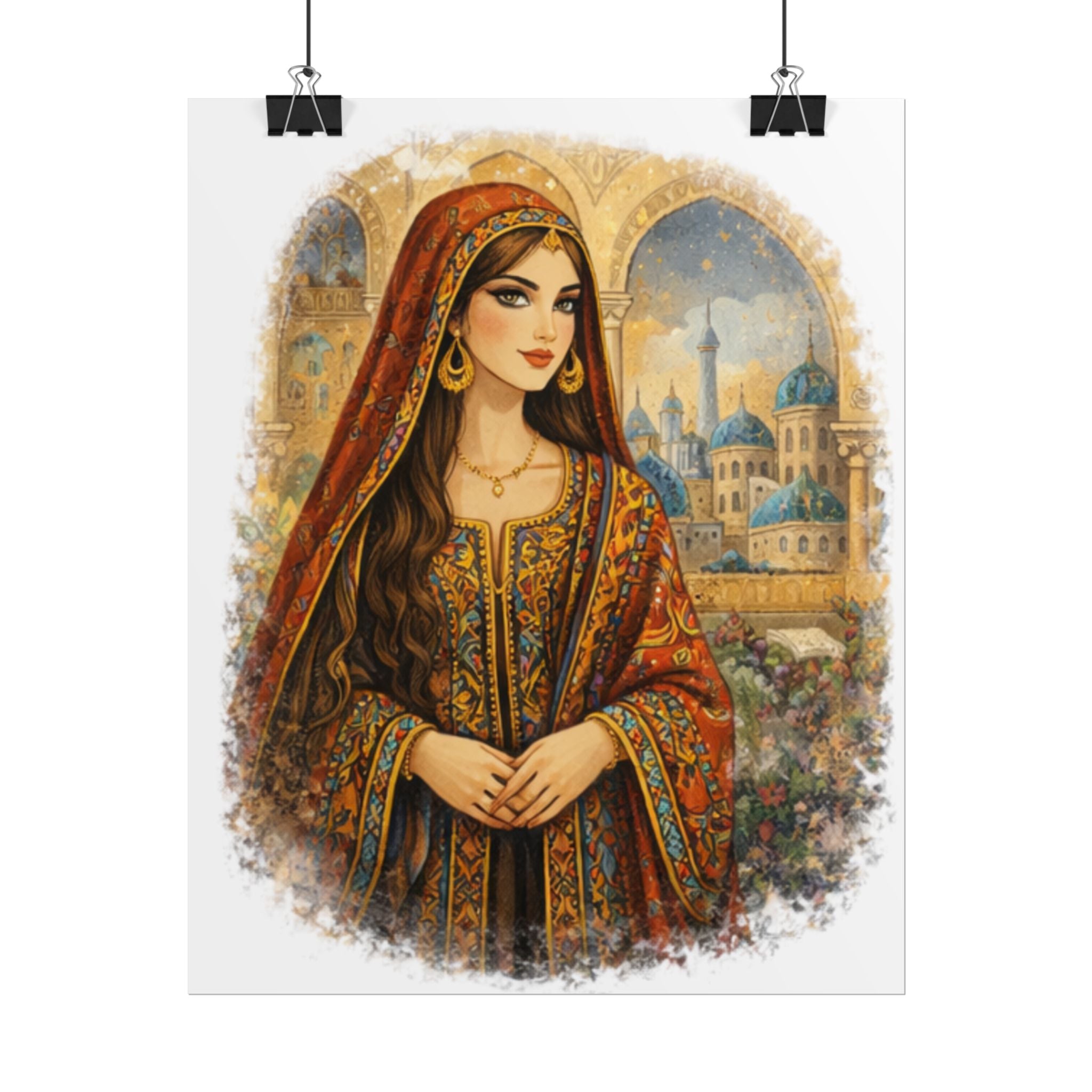 Rolled Poster — Elegant Middle Eastern Princess Art Print