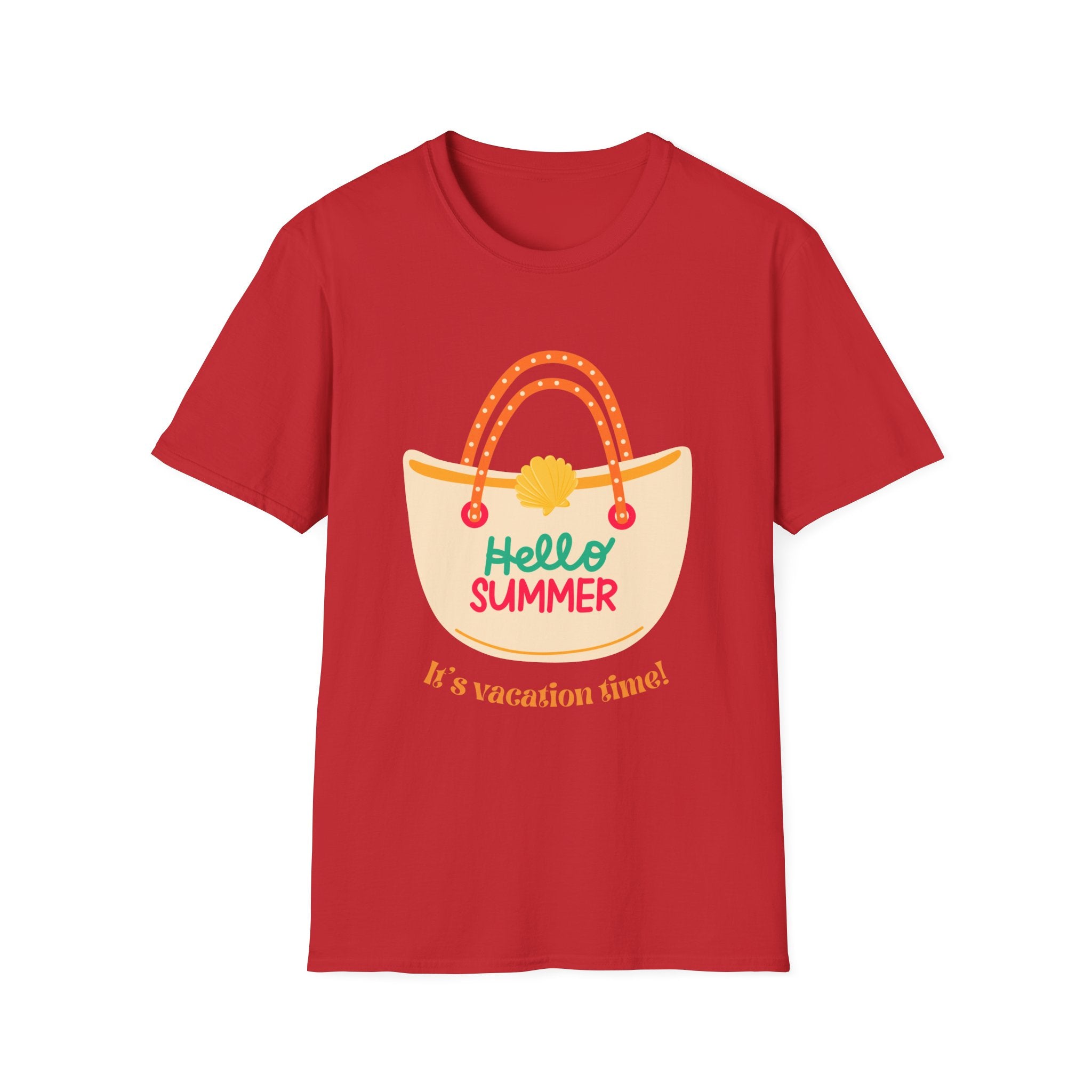 Hello Summer Tote Graphic T-Shirt — "Hello Summer, It’s Vacation Time!"