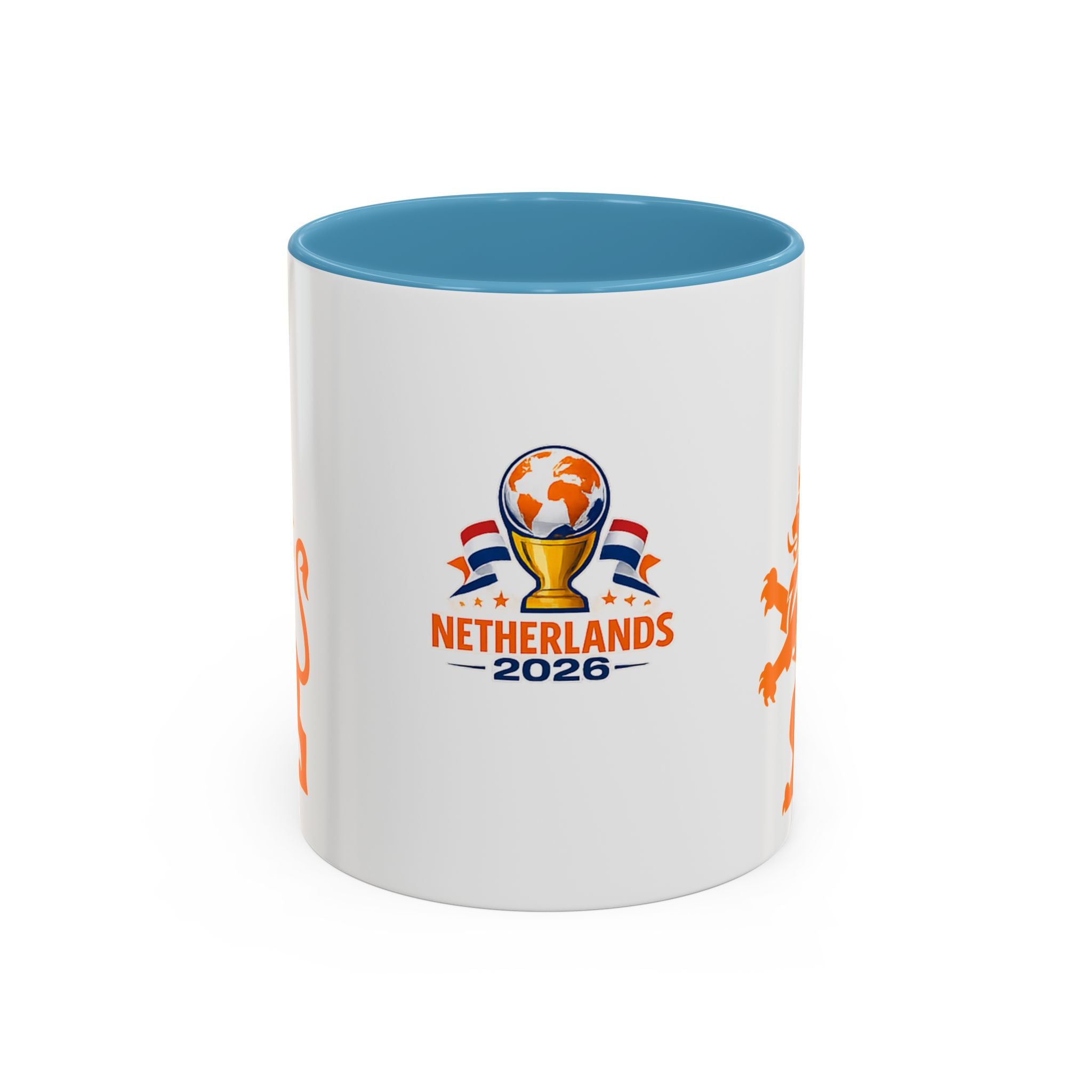 Netherlands 2026 Soccer Fan Coffee Mug — Orange Lion Accent Mug
