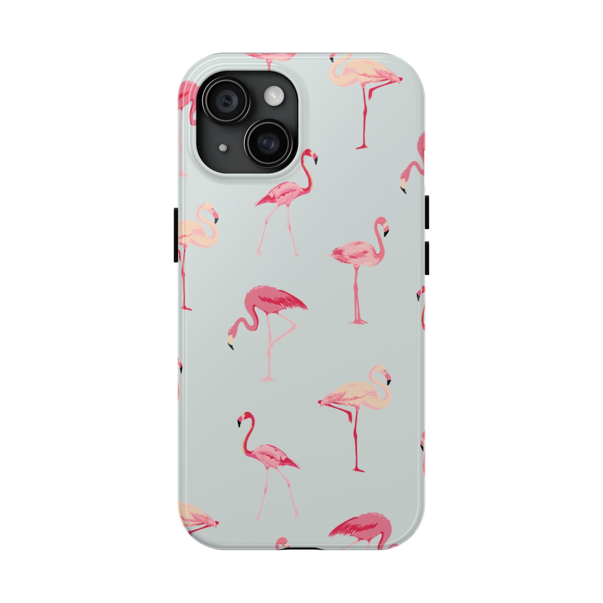 Flamingo Pattern Tough Phone Case — Cute Pink Birds Protective Phone Cover