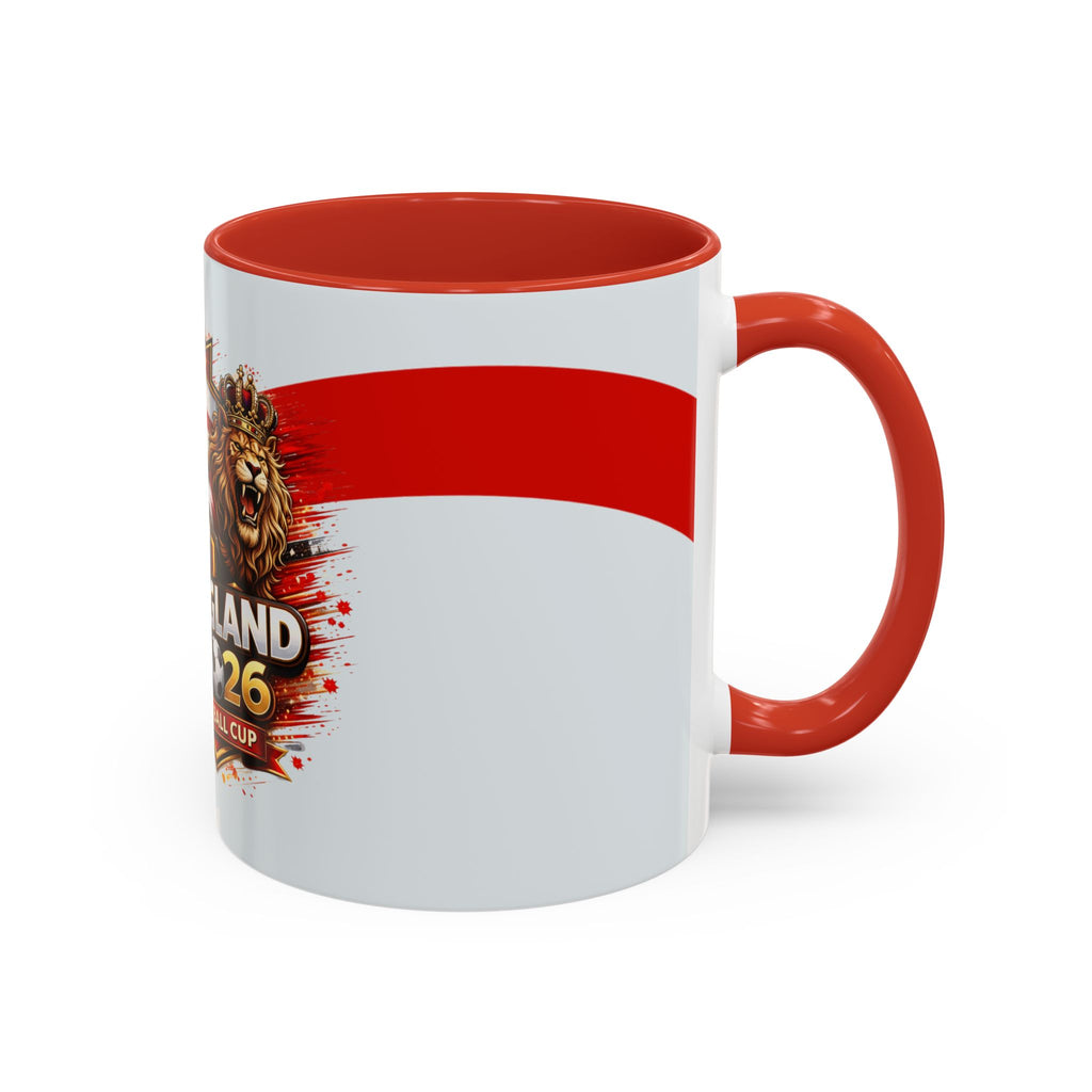 England 2026 Football Cup Accent Mug — Lion & St. George Soccer Coffee Cup (11/15oz)