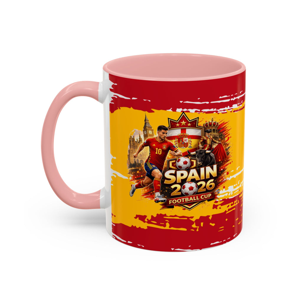 Spanish Flag Accent Coffee Mug – Bold Red & Gold Brushstroke Ceramic Mug