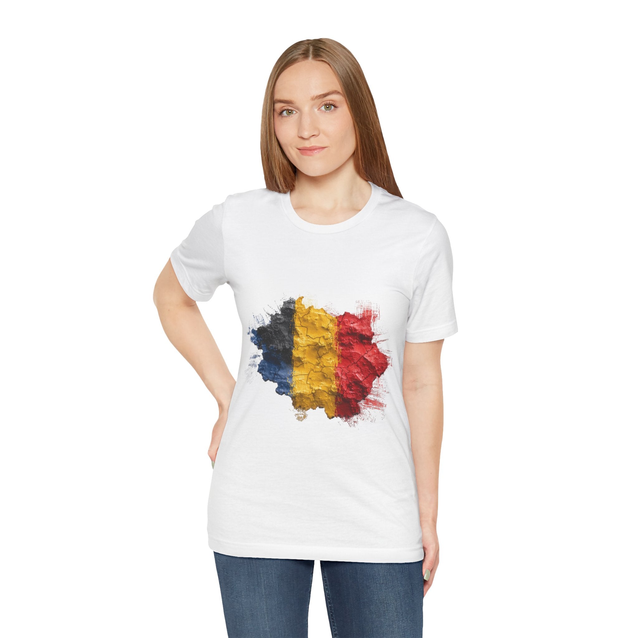 Belgium Flag Map T-Shirt — Grunge Romanian Pride Tee