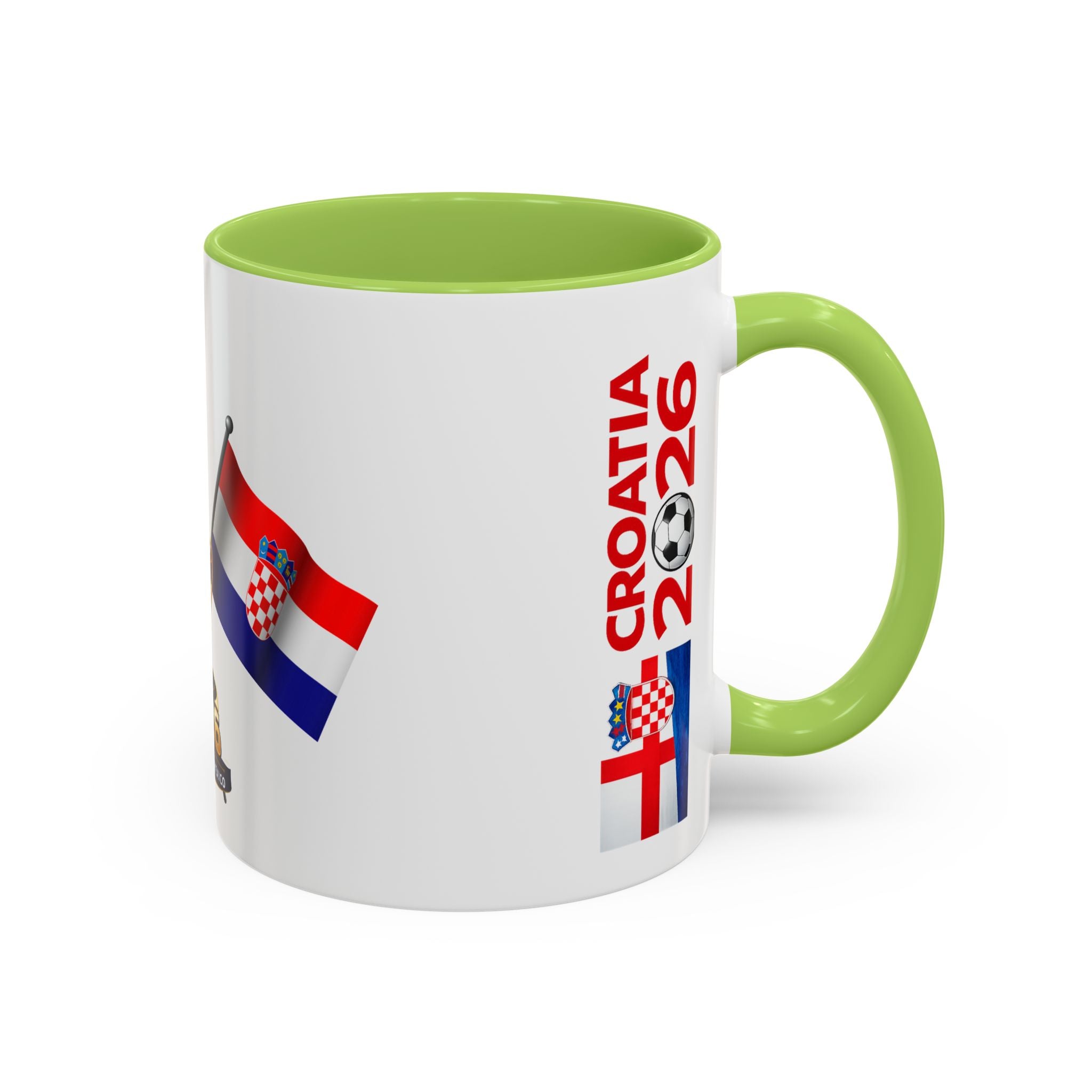Croatia 2026 Soccer Fan Coffee Mug — Flags & Trophy Cup Design